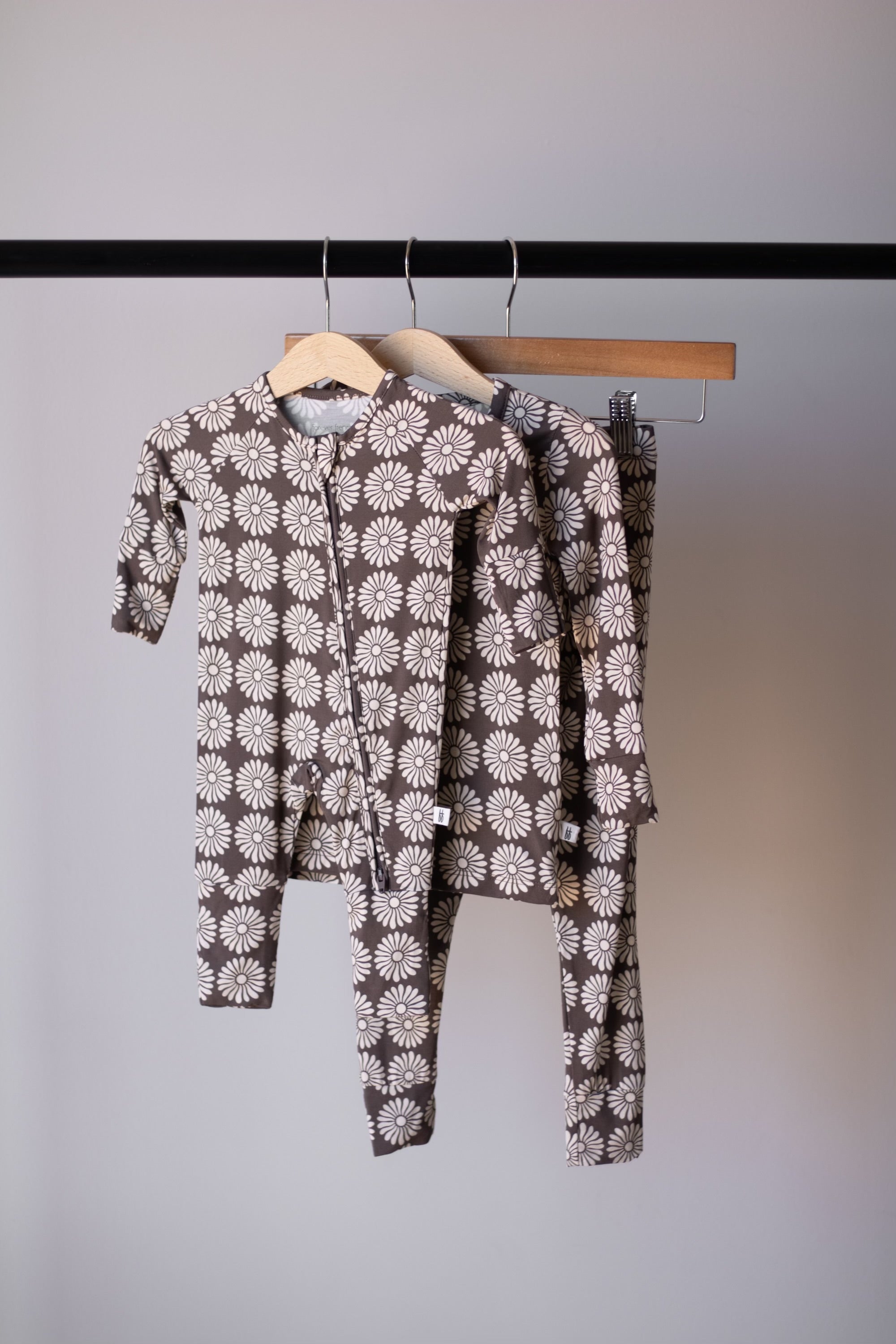 Bamboo Zip Pajamas | Retro Floral