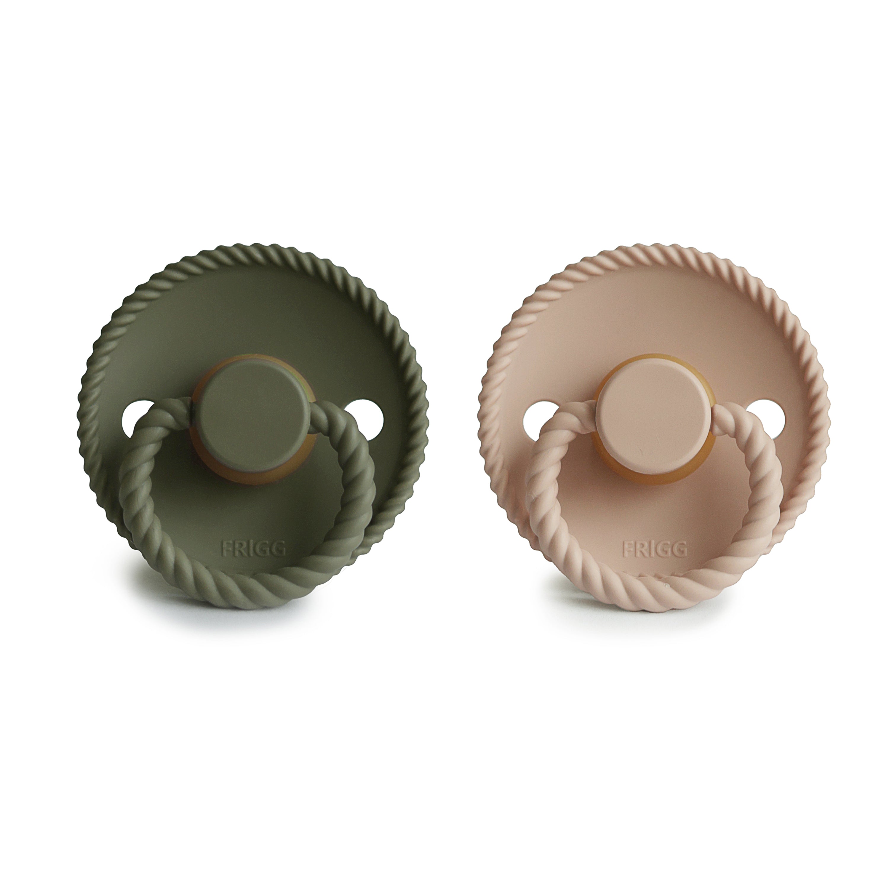 FRIGG Rope Natural Rubber Pacifier 2 - Pack - Tenth & Pine - FRIGG PACIFIERS - 6 - 18 months - Cream/Green Tea