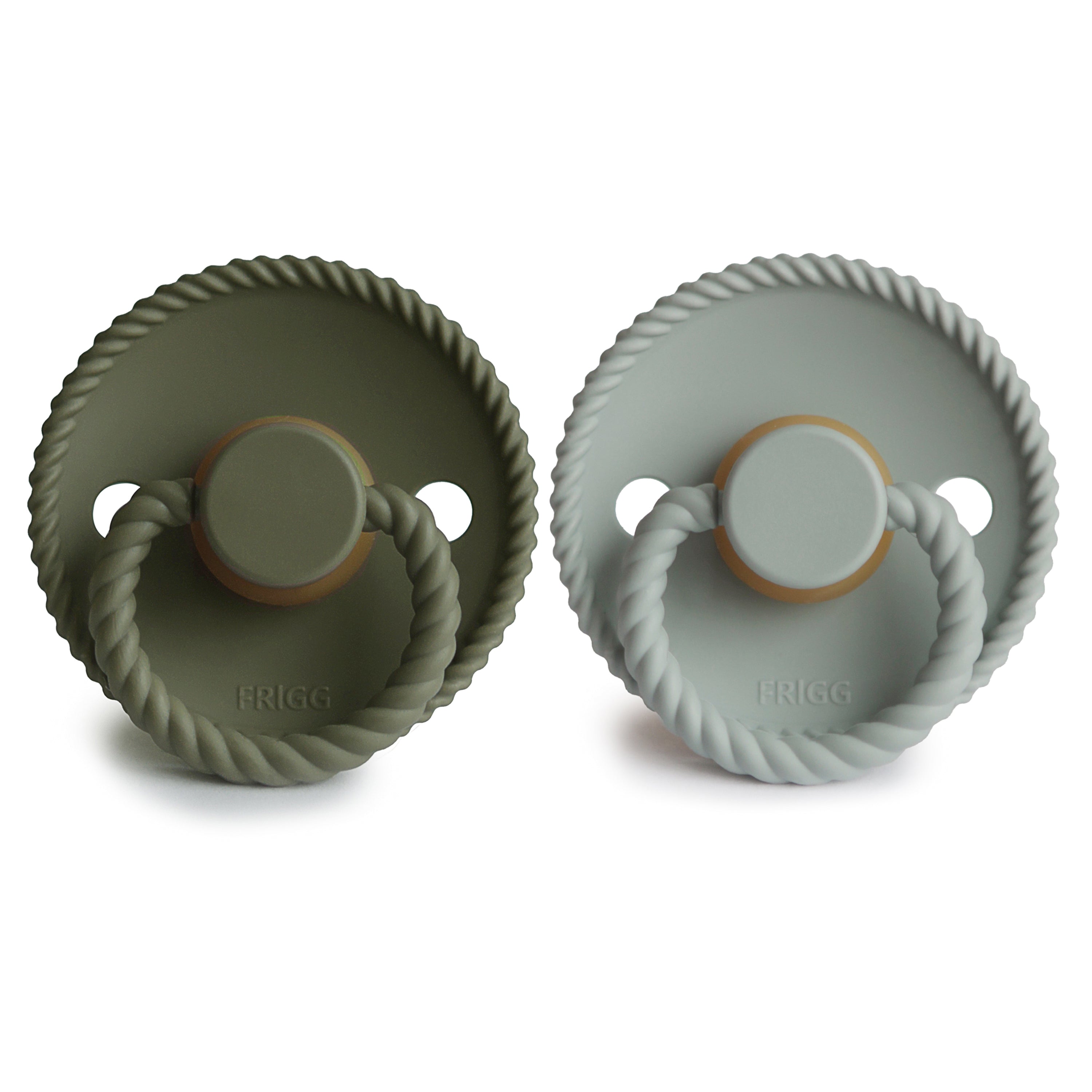 FRIGG Rope Natural Rubber Pacifier 2 - Pack - Tenth & Pine - FRIGG PACIFIERS - 6 - 18 months - Cream/Green Tea