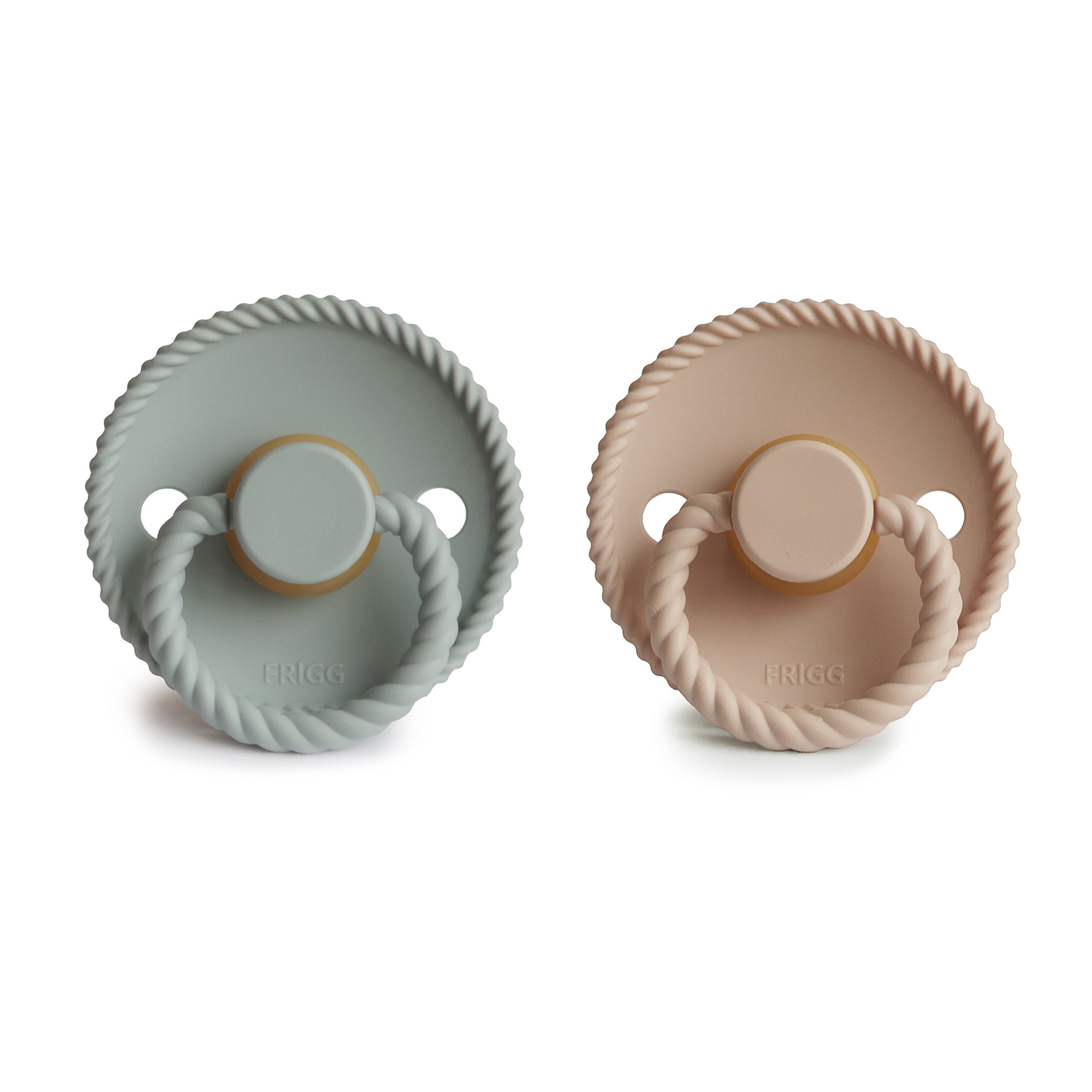 FRIGG Rope Natural Rubber Pacifier 2 - Pack - Tenth & Pine - FRIGG PACIFIERS - 6 - 18 months - Cream/Green Tea