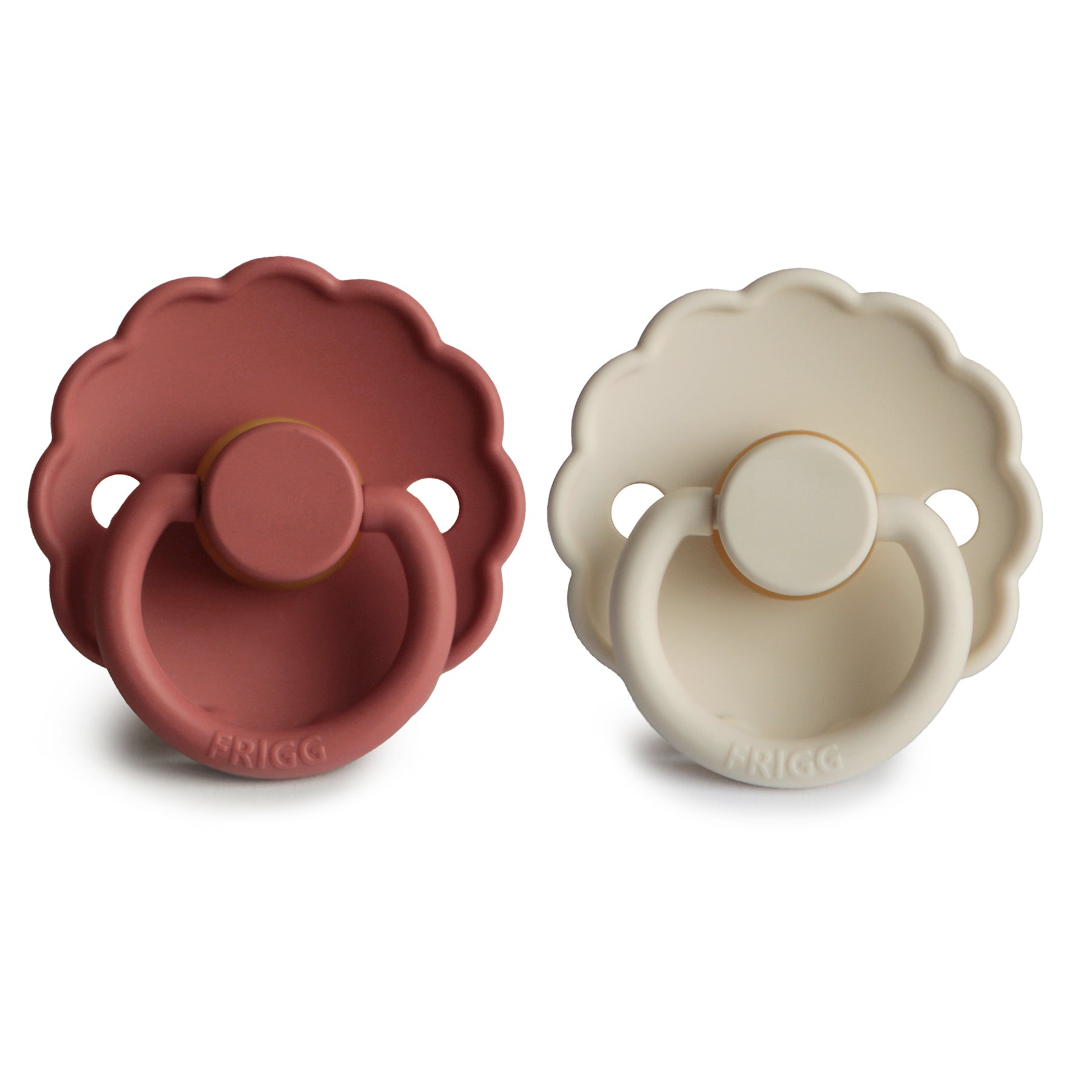 FRIGG Daisy Natural Rubber Pacifier 2 - Pack - Tenth & Pine - FRIGG PACIFIERS - 6 - 18 months - Pink Cream/Poppy
