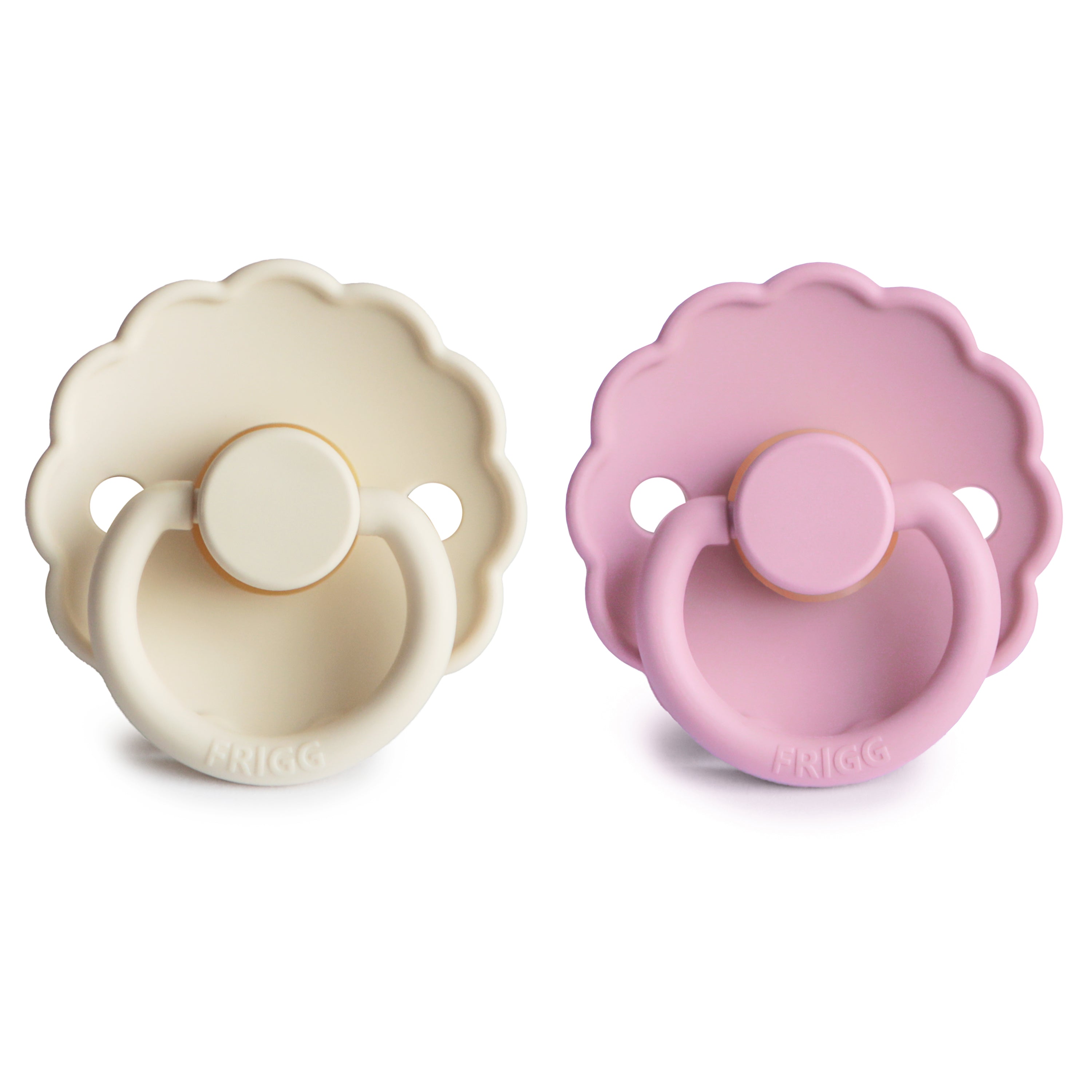FRIGG Daisy Natural Rubber Pacifier 2 - Pack - Tenth & Pine - FRIGG PACIFIERS - 6 - 18 months - Pink Cream/Poppy
