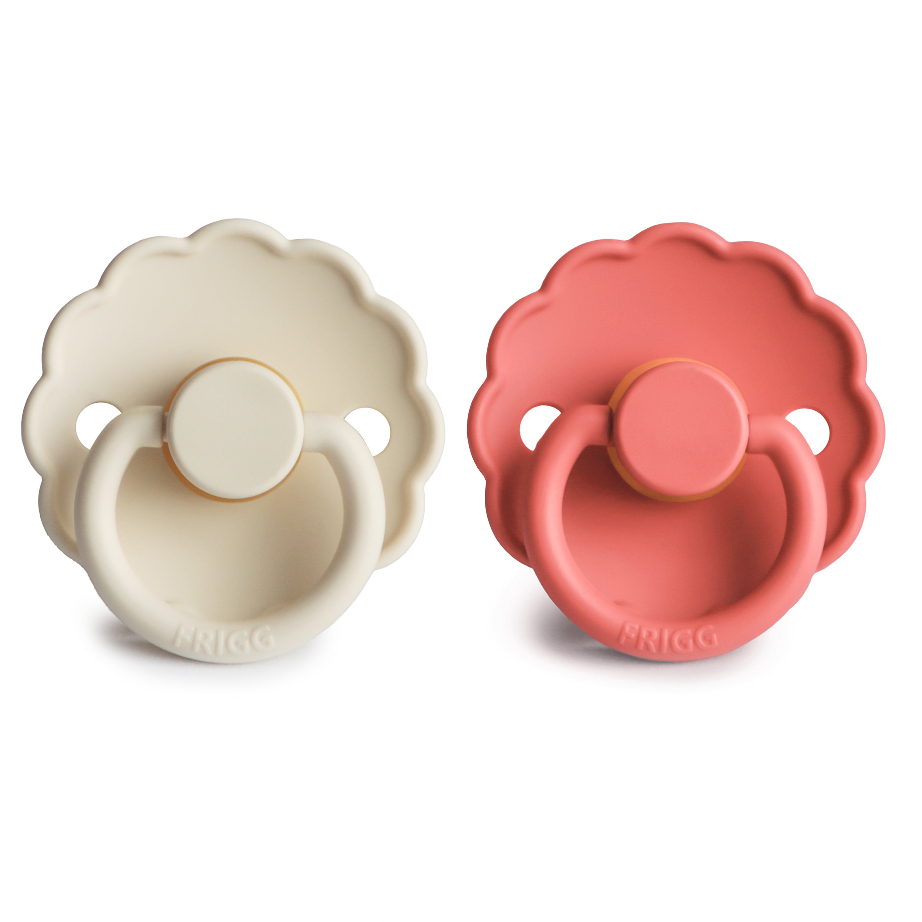 FRIGG Daisy Natural Rubber Pacifier 2 - Pack - Tenth & Pine - FRIGG PACIFIERS - 6 - 18 months - Pink Cream/Poppy