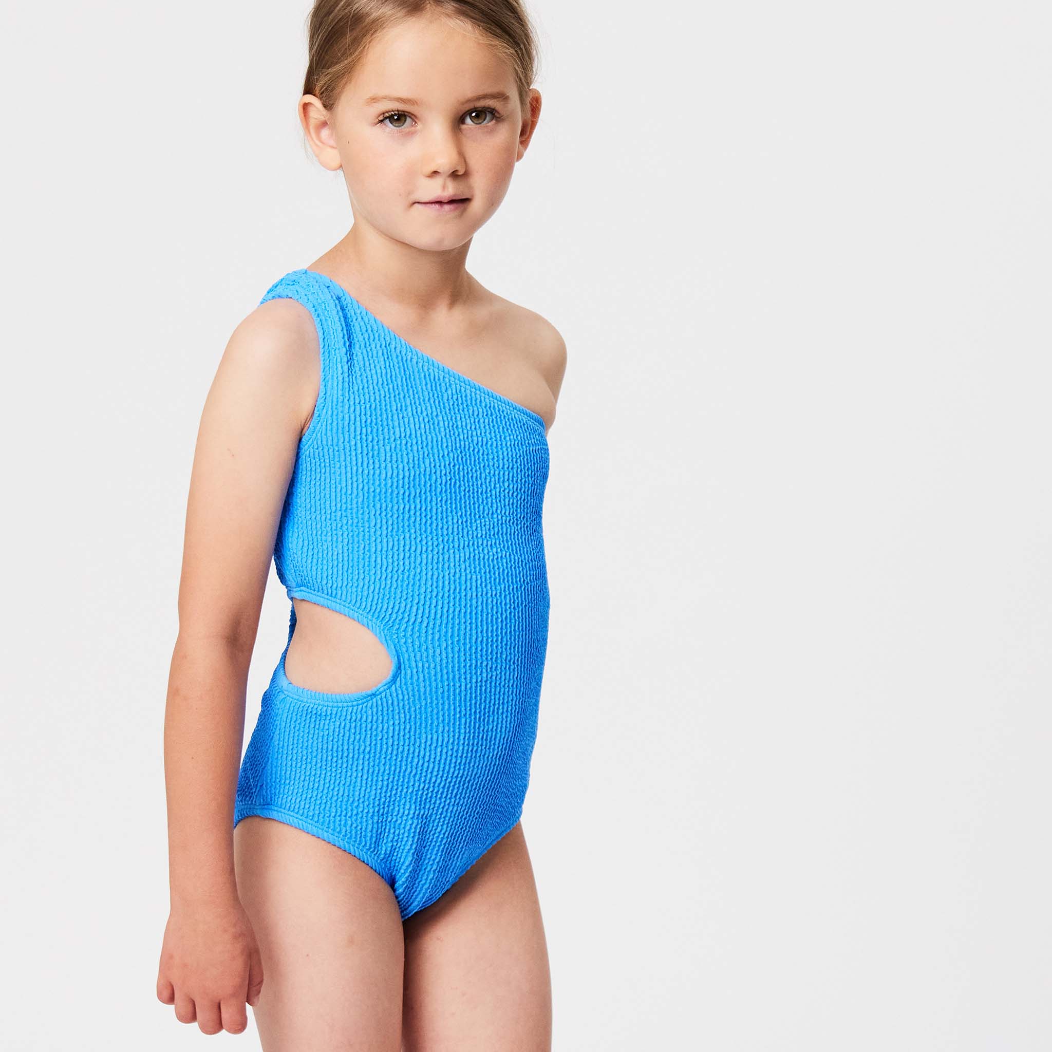 Marine Blue One Shoulder Swimsuit