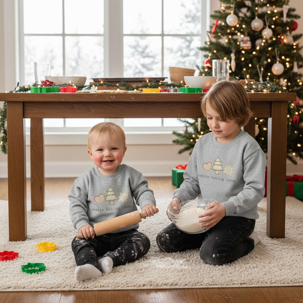 Cookie Baking Crew | Kids Crewneck Sweatshirt