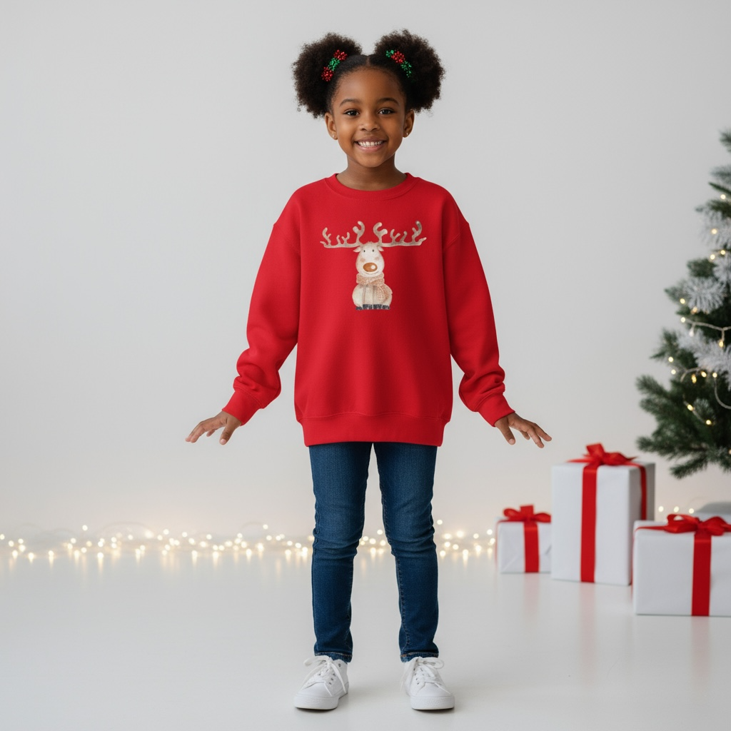 Reindeer | Kids Crewneck Sweatshirt