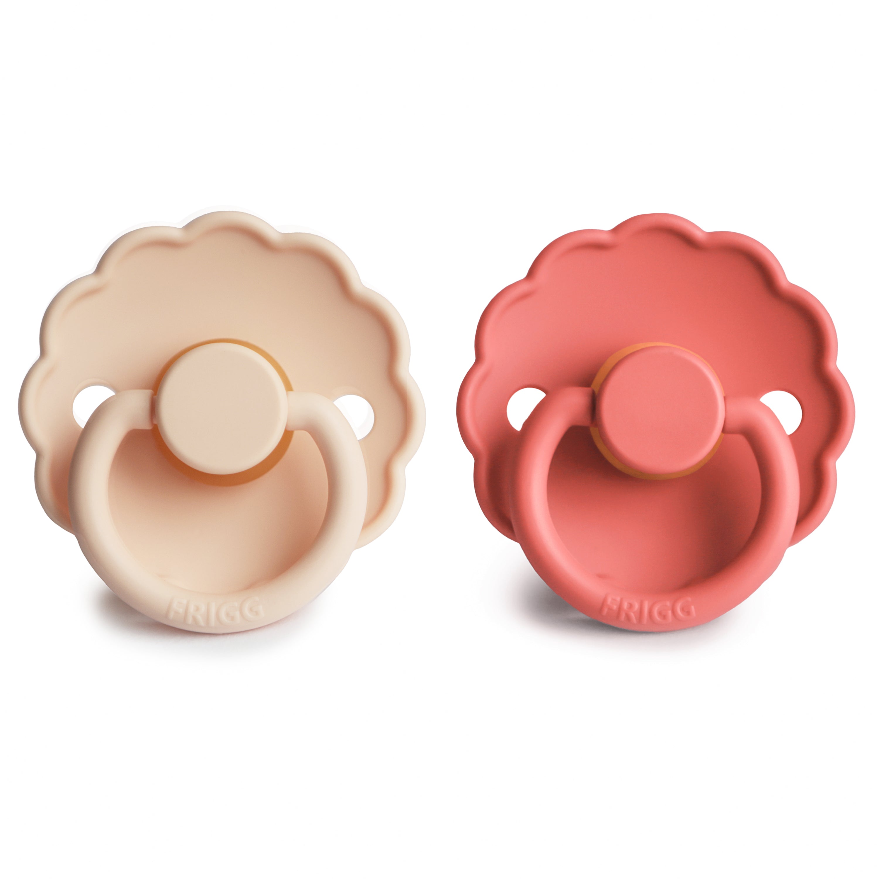 FRIGG Daisy Natural Rubber Pacifier 2 - Pack - Tenth & Pine - FRIGG PACIFIERS - 6 - 18 months - Pink Cream/Poppy