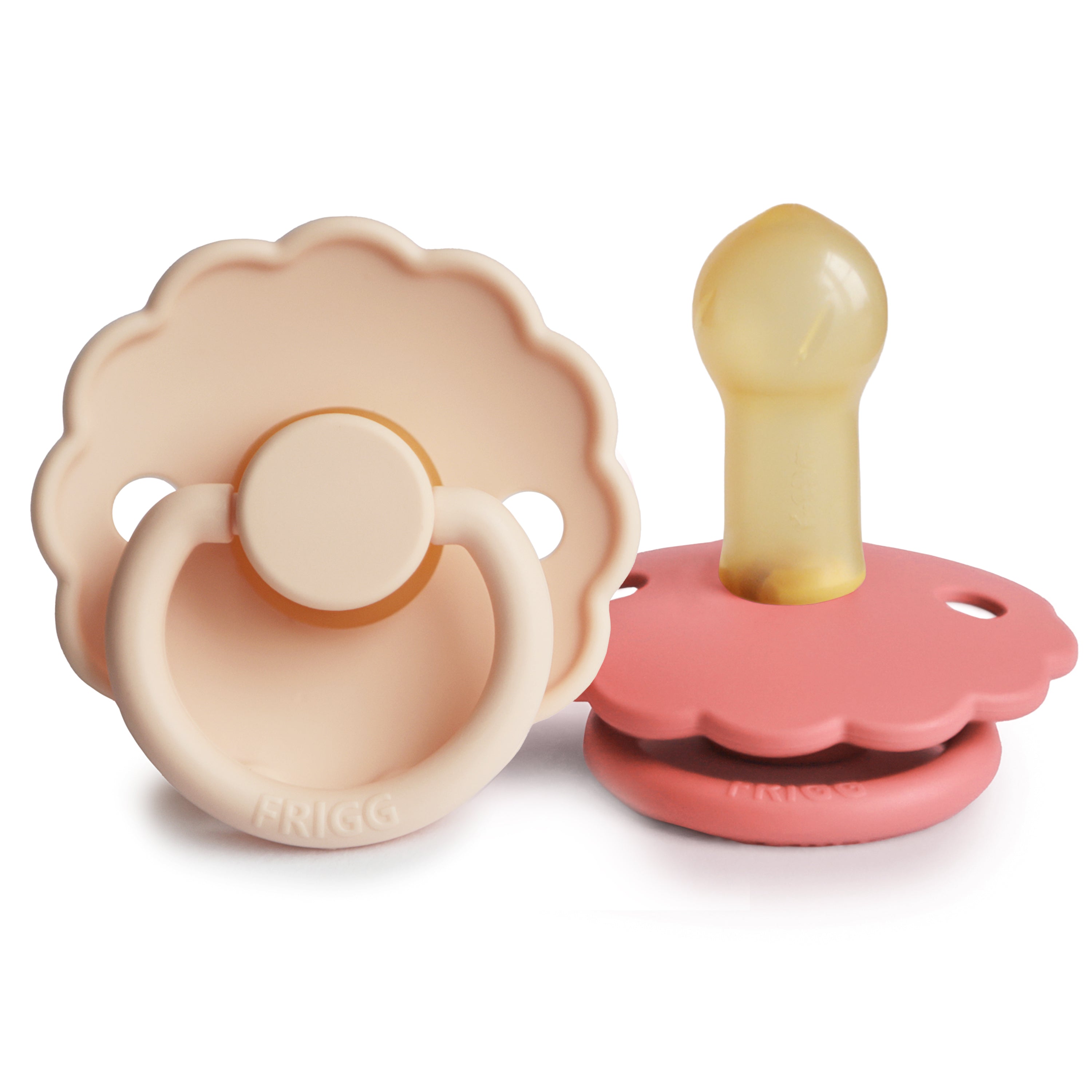FRIGG Daisy Natural Rubber Pacifier 2 - Pack - Tenth & Pine - FRIGG PACIFIERS - 6 - 18 months - Pink Cream/Poppy