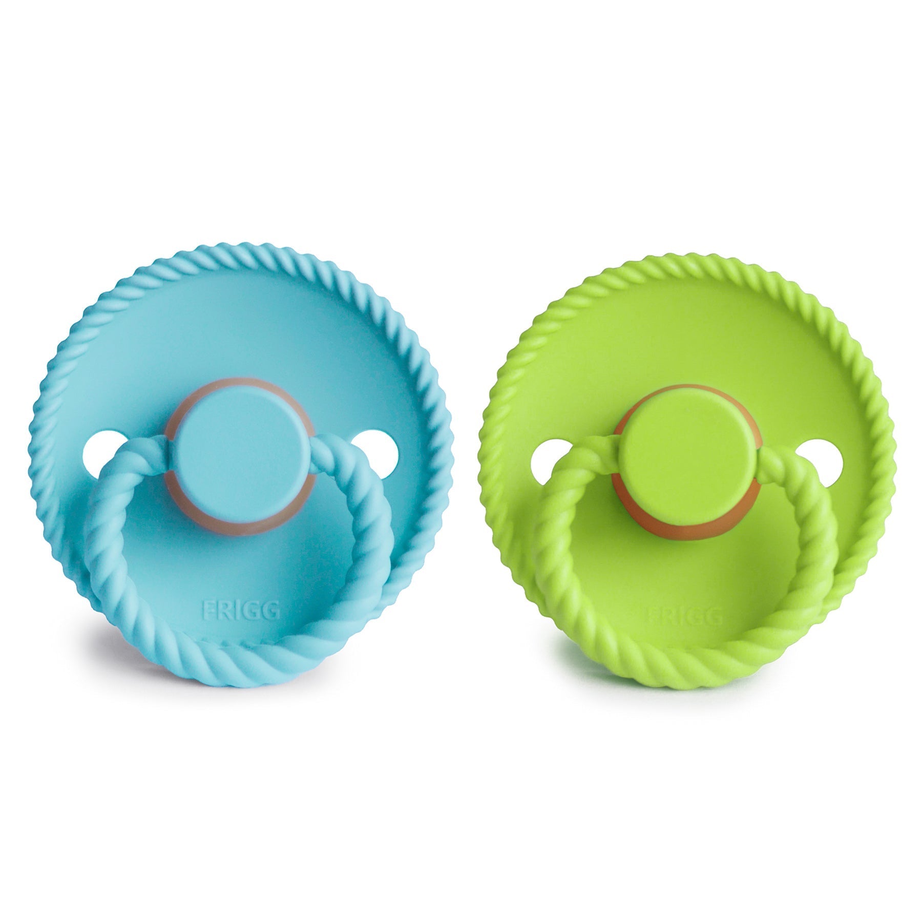 FRIGG Rope Natural Rubber Pacifier 2 - Pack - Tenth & Pine - FRIGG PACIFIERS - 6 - 18 months - Cream/Green Tea