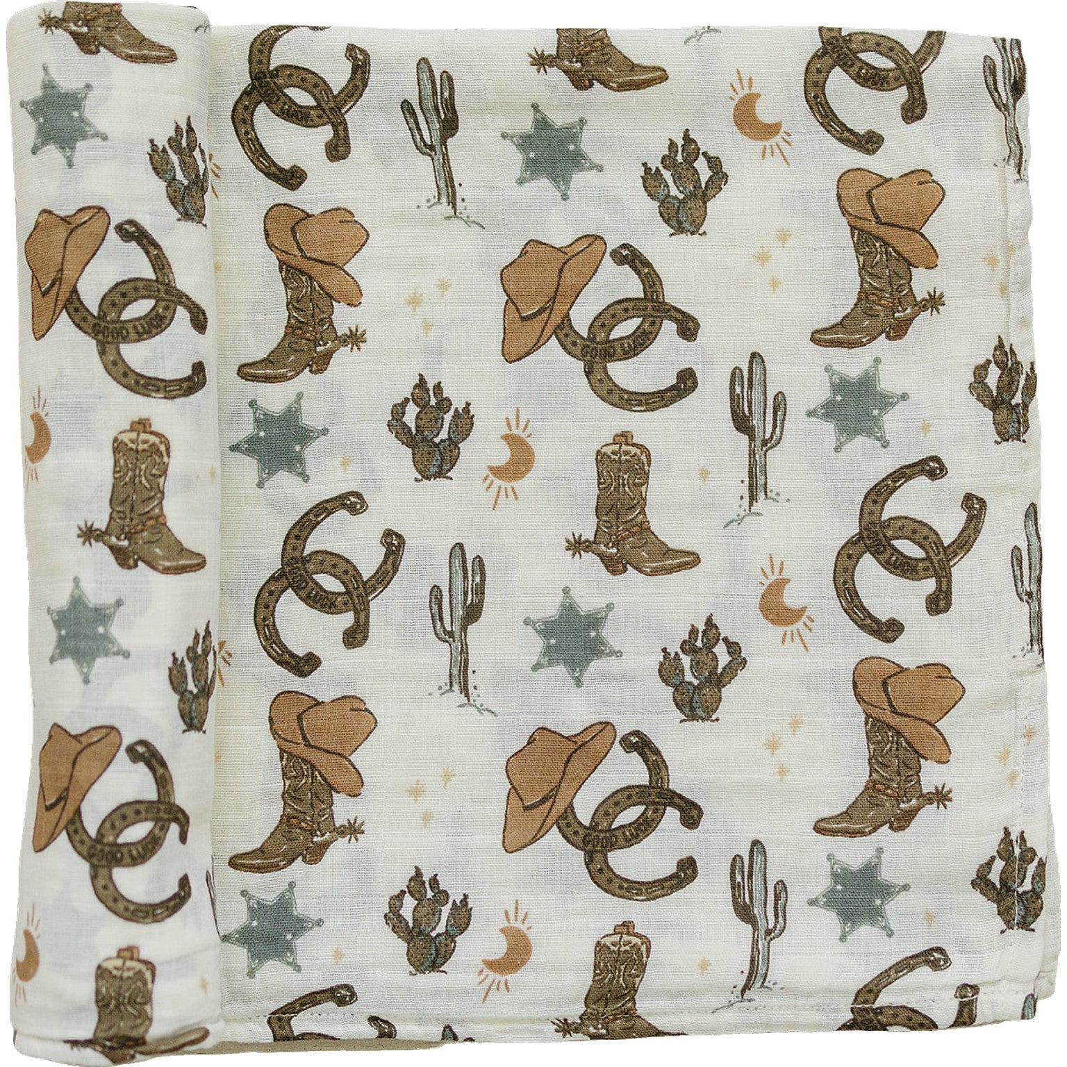 Outlaw Cowboy Muslin Swaddle Blanket