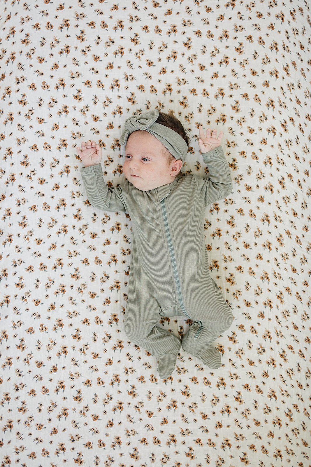 Autumn Bloom Muslin Crib Sheet - Tenth & Pine -