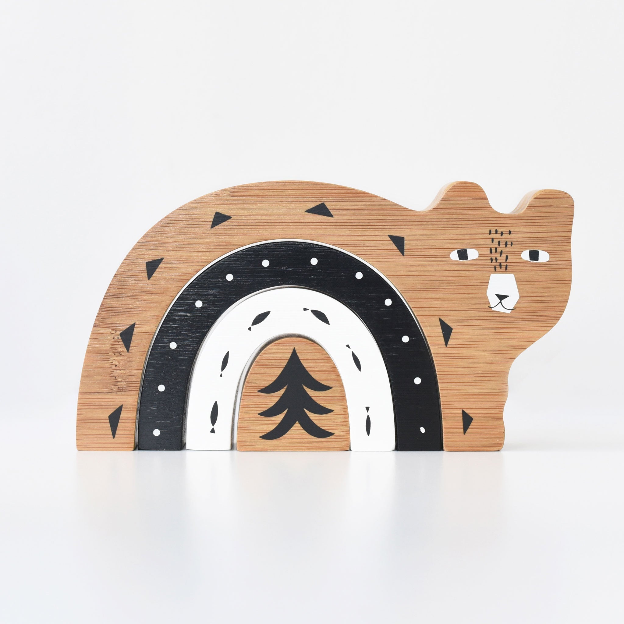 Bamboo Nesting Bear Wooden Toy - Tenth & Pine - Wooden Toys -