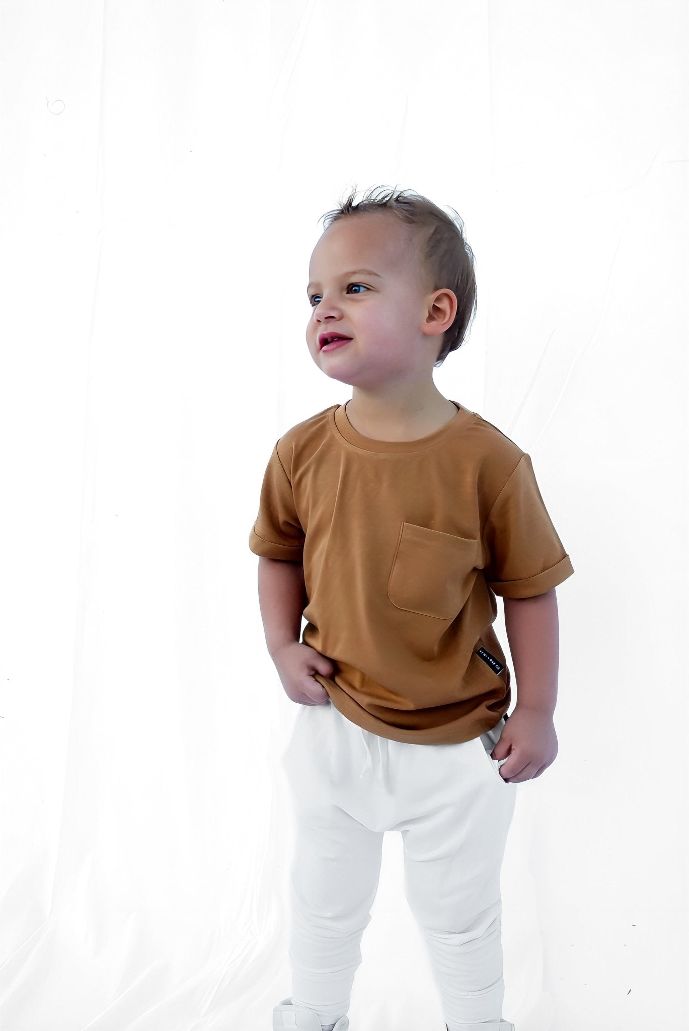 BAMBOO POCKET TEE - CARAMEL - Tenth & Pine - 3 - 6M