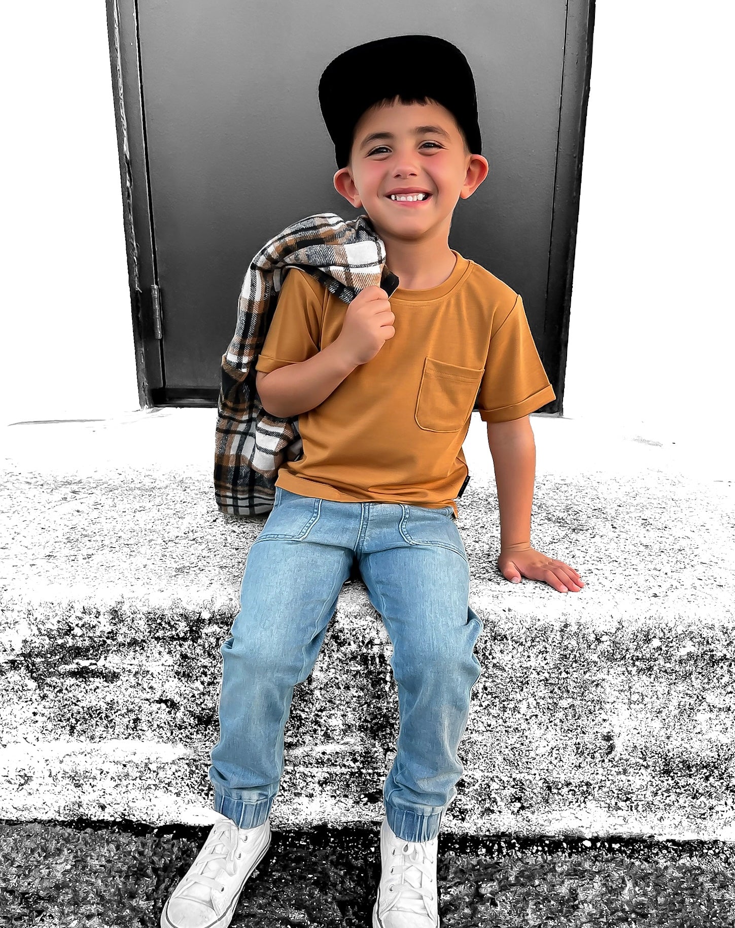 BAMBOO POCKET TEE - CARAMEL - Tenth & Pine - 3 - 6M