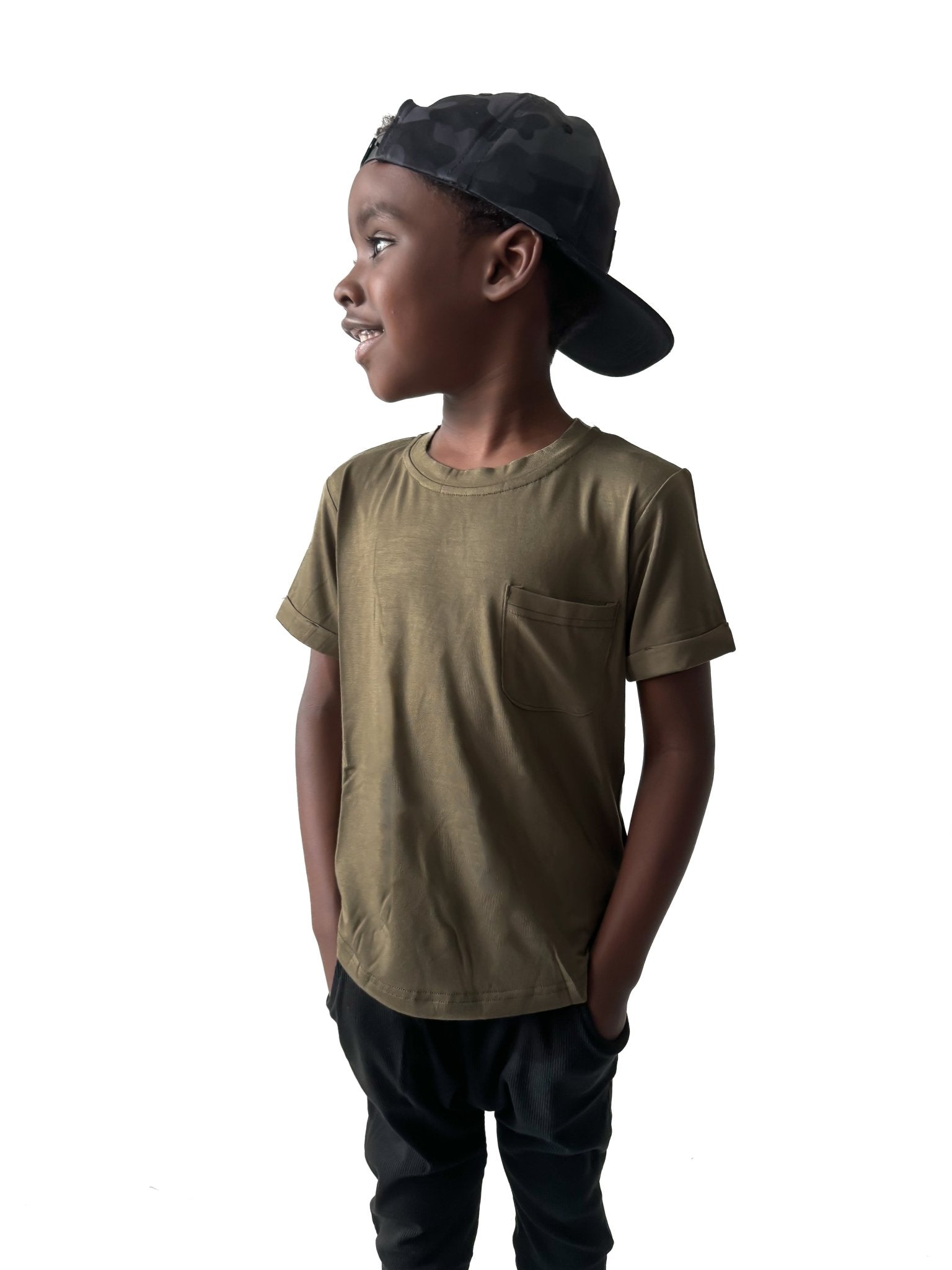 BAMBOO POCKET TEE - PINE - Tenth & Pine - 3 - 6M