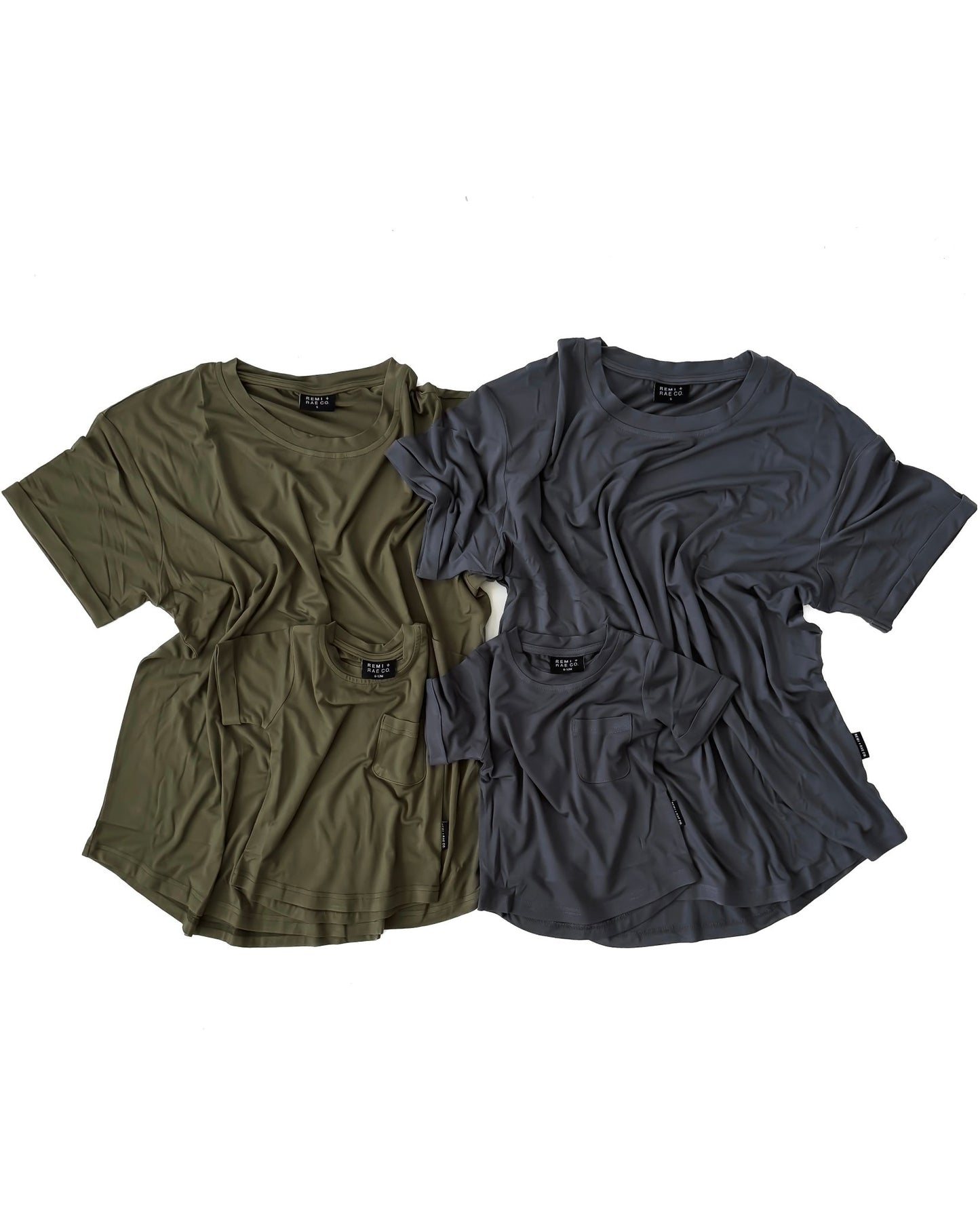 BAMBOO POCKET TEE - STORM - Tenth & Pine - 3 - 6M