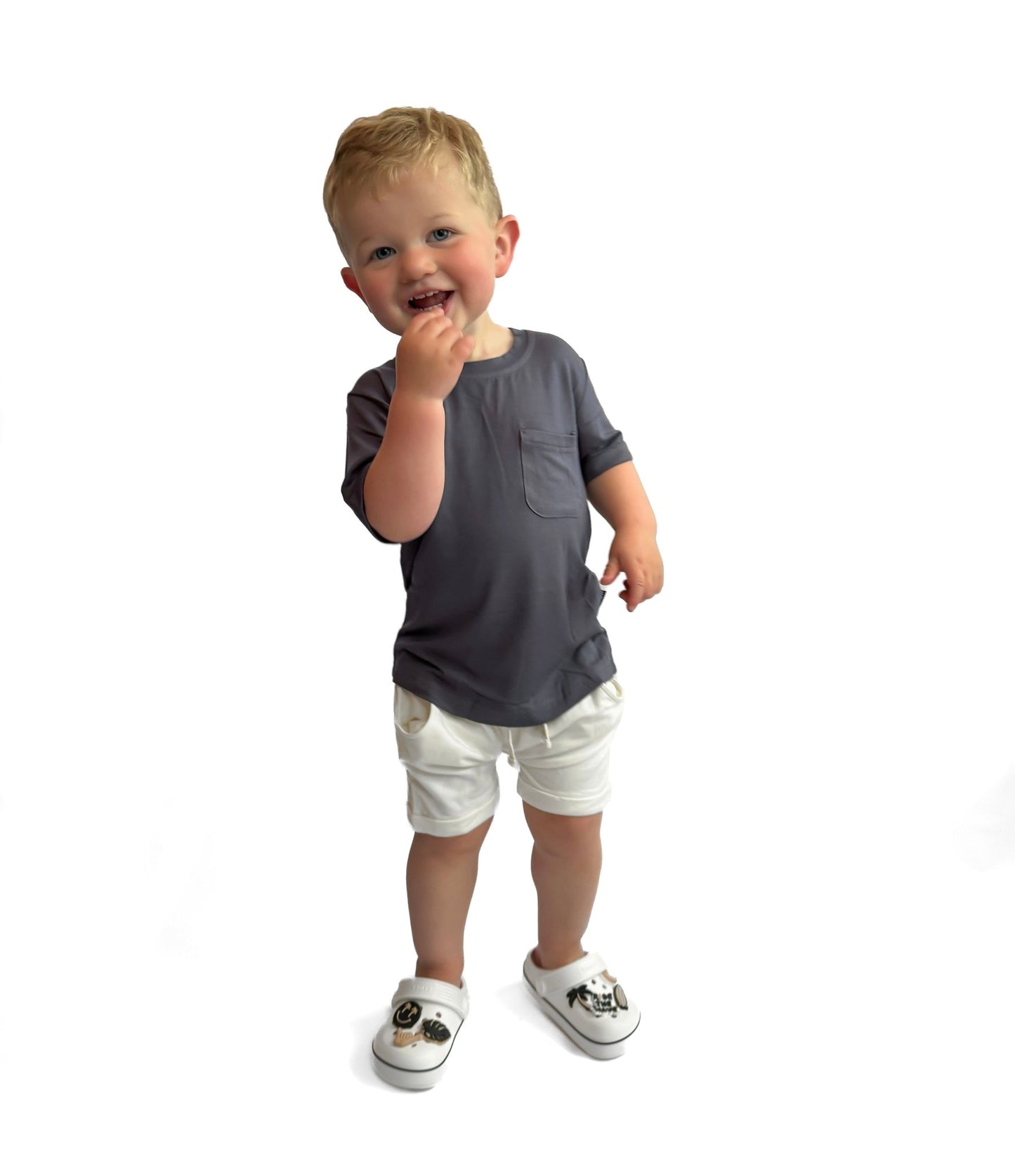 BAMBOO POCKET TEE - STORM - Tenth & Pine - 3 - 6M
