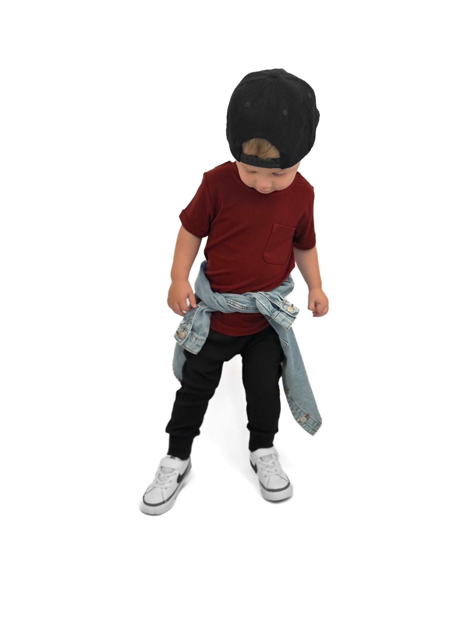 BAMBOO POCKET TEE - WINE - Tenth & Pine - 3 - 6M