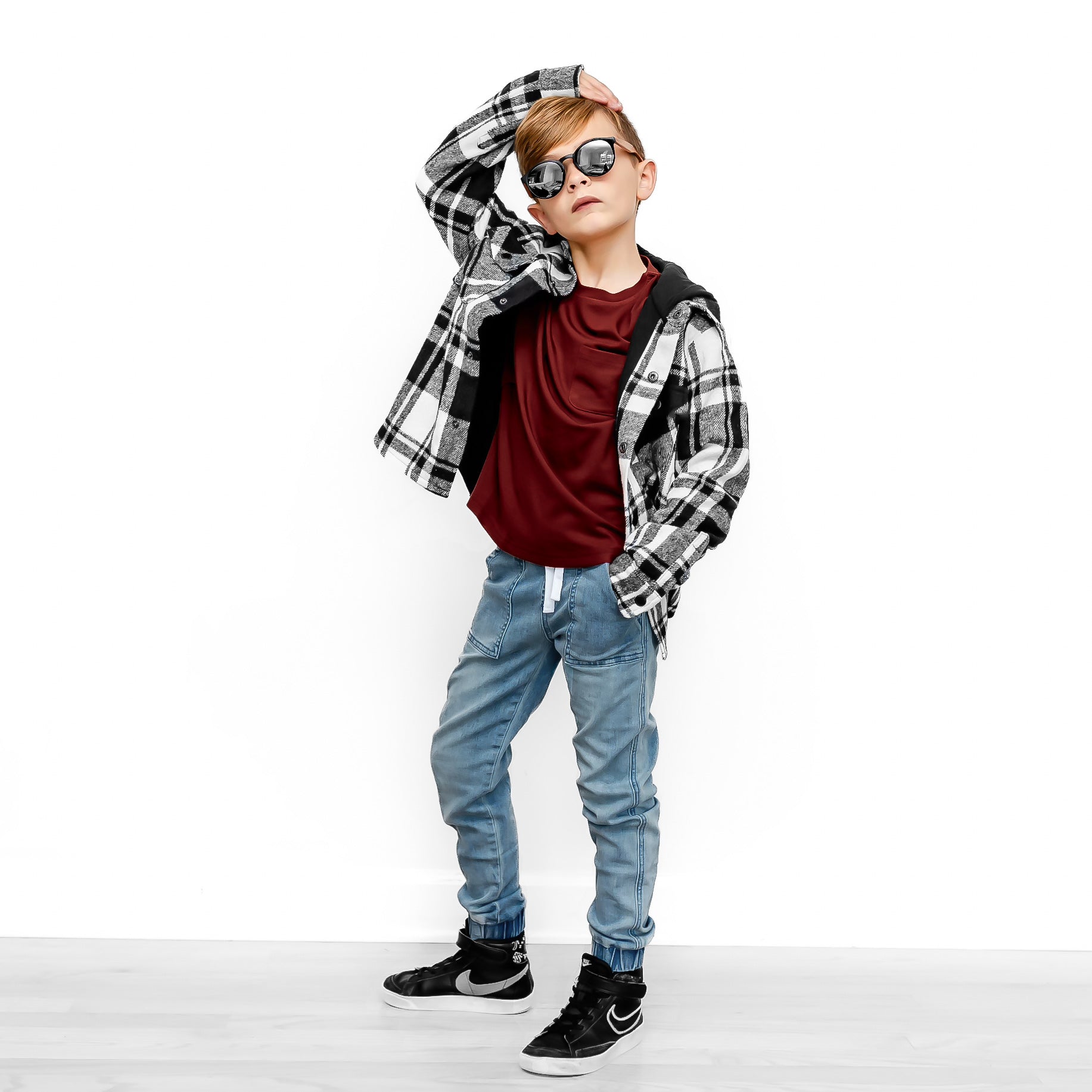 BAMBOO POCKET TEE - WINE - Tenth & Pine - 3 - 6M