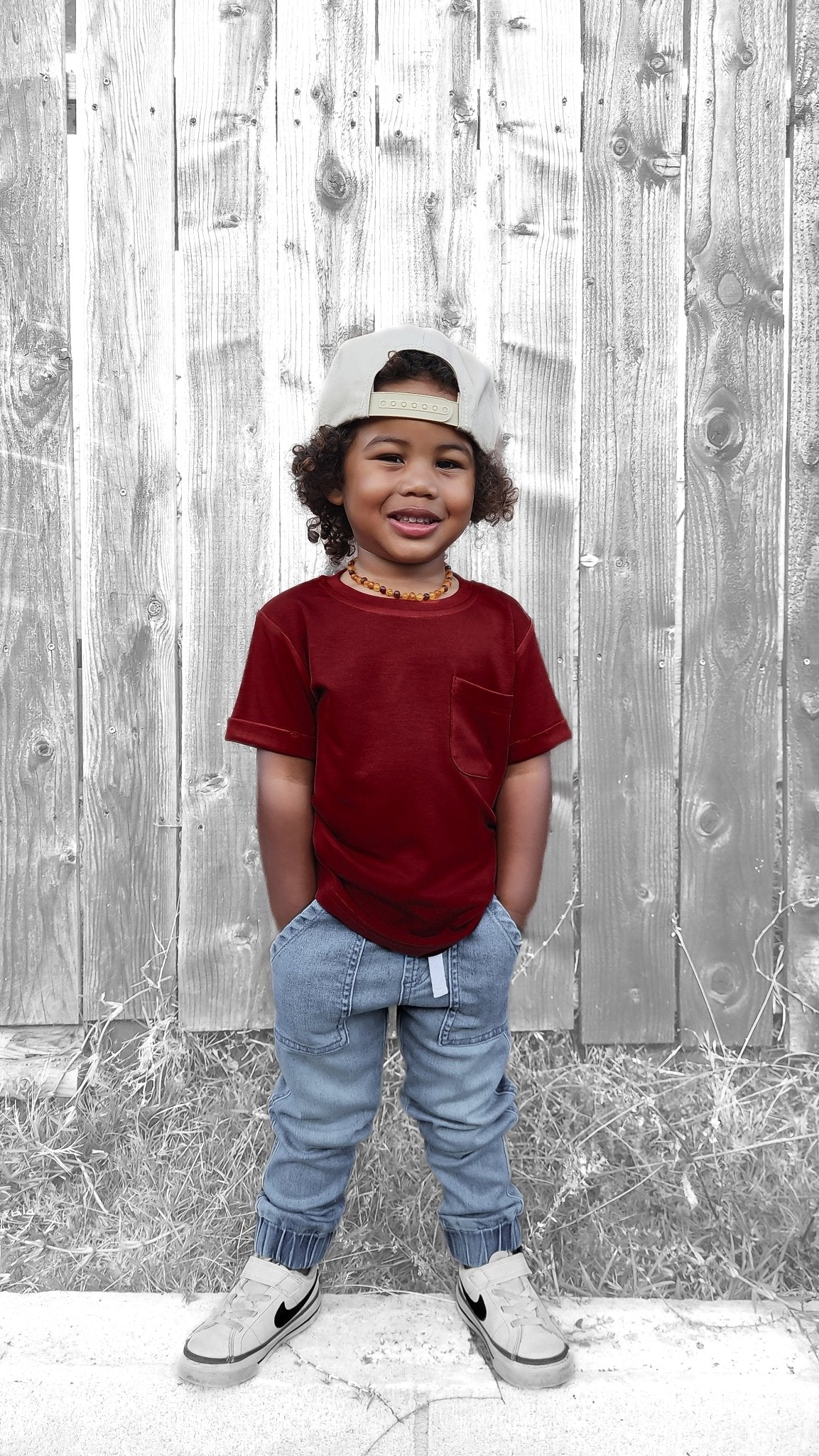 BAMBOO POCKET TEE - WINE - Tenth & Pine - 3 - 6M