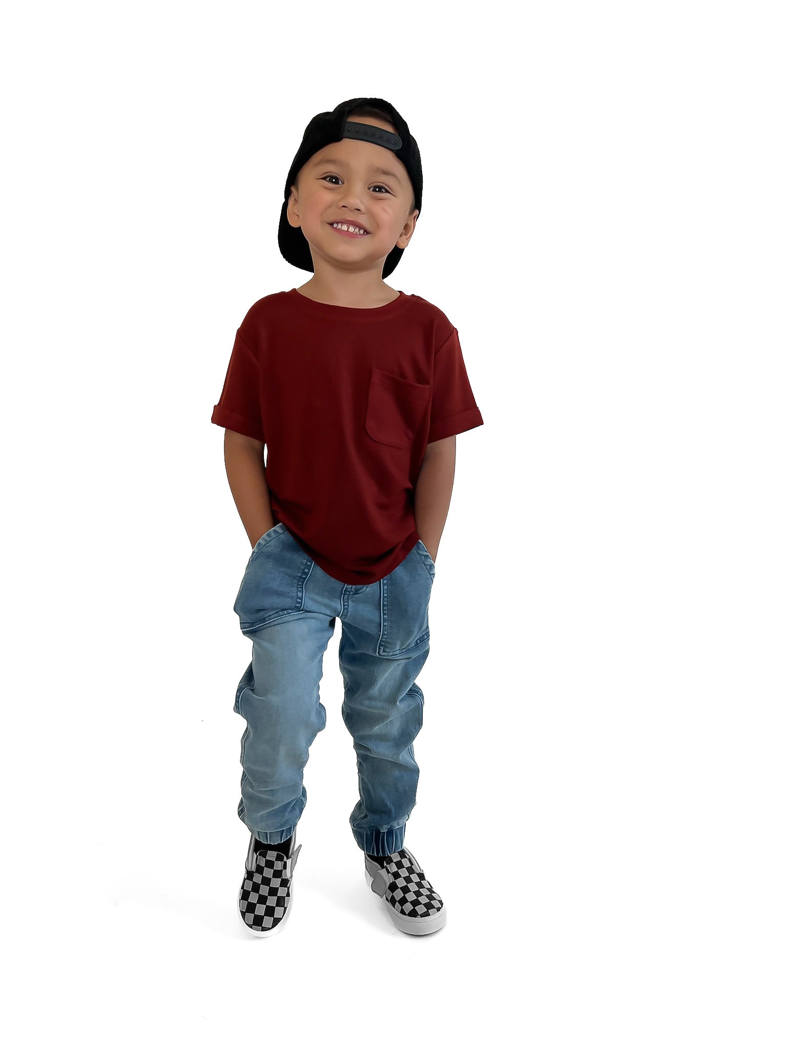 BAMBOO POCKET TEE - WINE - Tenth & Pine - 3 - 6M