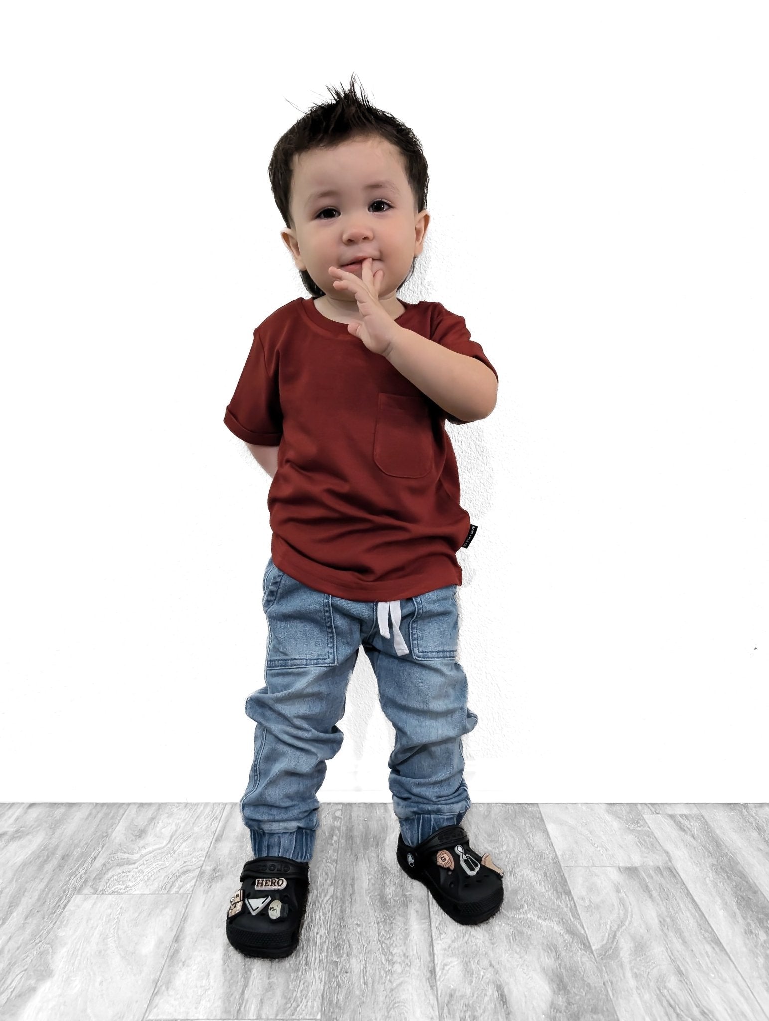 BAMBOO POCKET TEE - WINE - Tenth & Pine - 3 - 6M