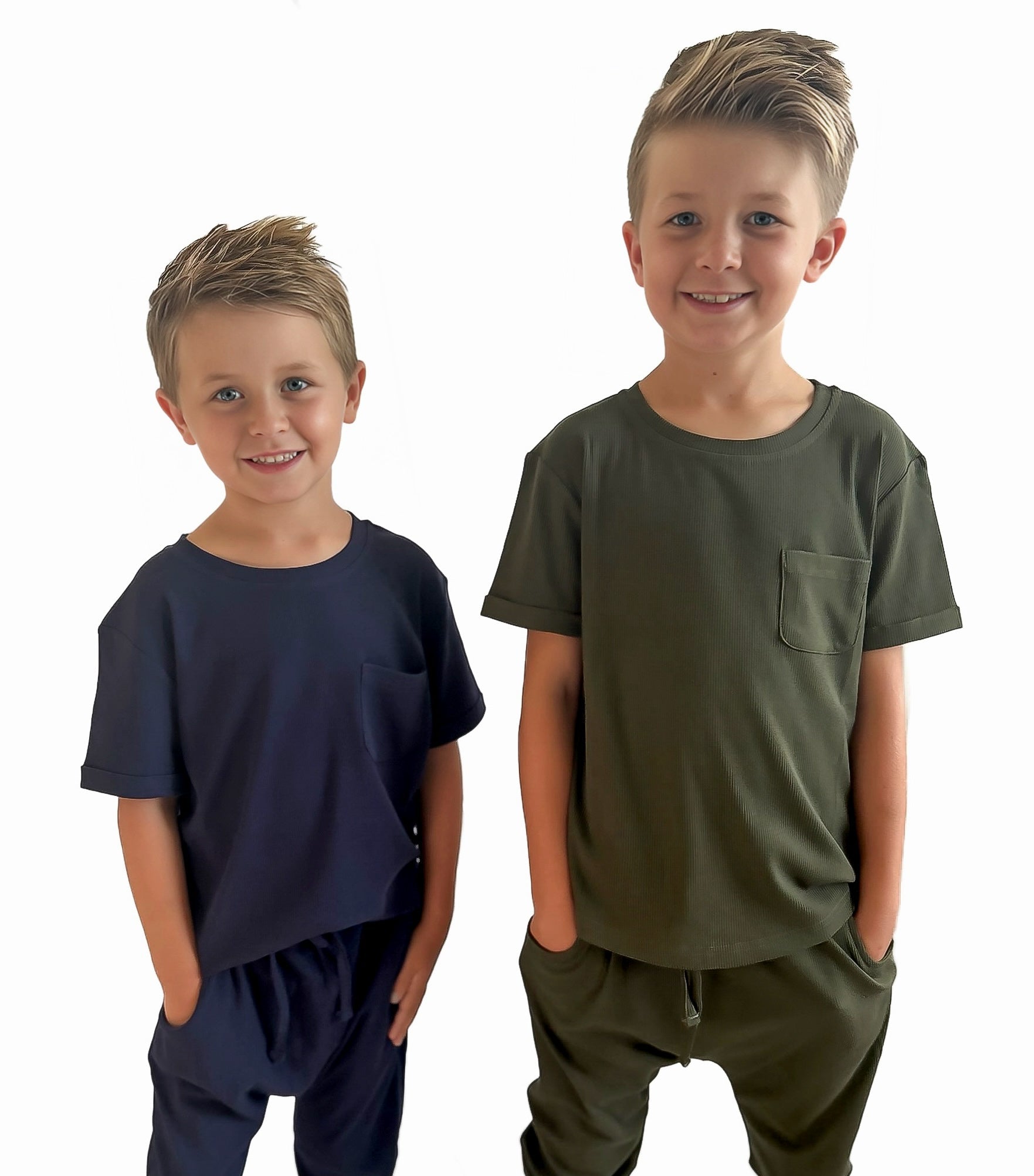 BAMBOO RIBBED POCKET TEE - HUNTER - Tenth & Pine - 3 - 6M