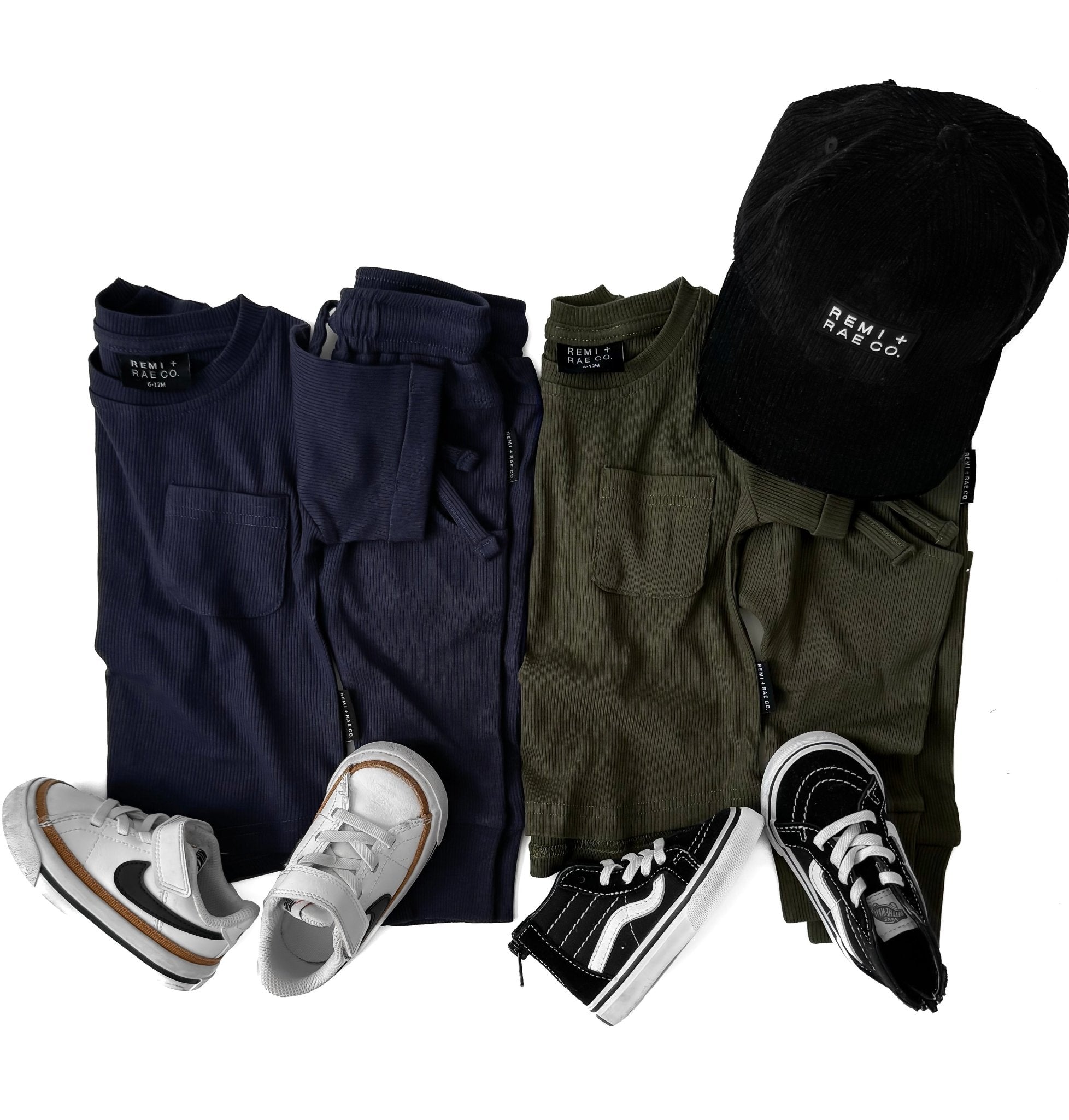 BAMBOO RIBBED POCKET TEE - HUNTER - Tenth & Pine - 3 - 6M