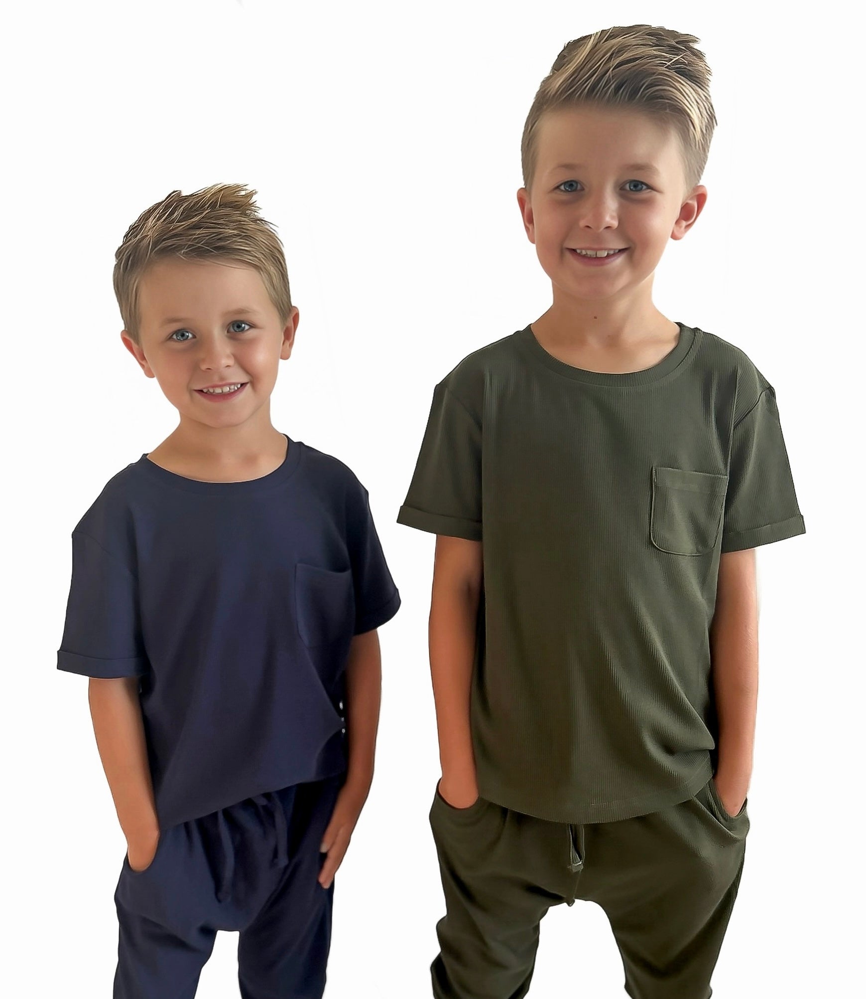 BAMBOO RIBBED POCKET TEE - NAVY - Tenth & Pine - 3 - 6M