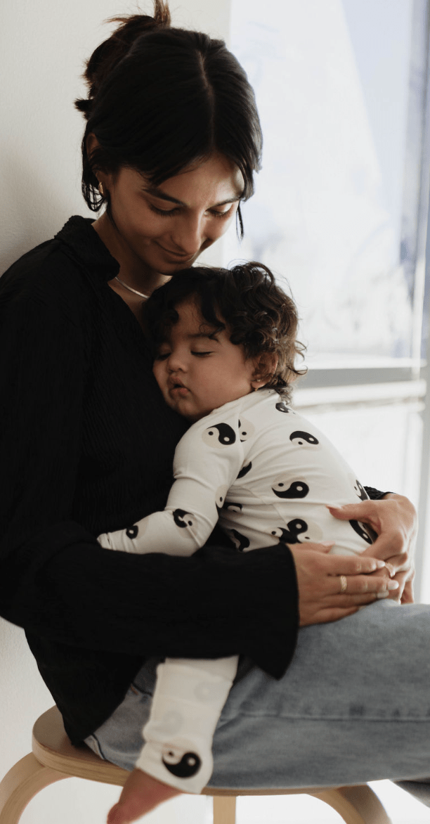 Bamboo Zip Pajamas | Black & White Yin Yang - Tenth & Pine - pajamas - Newborn