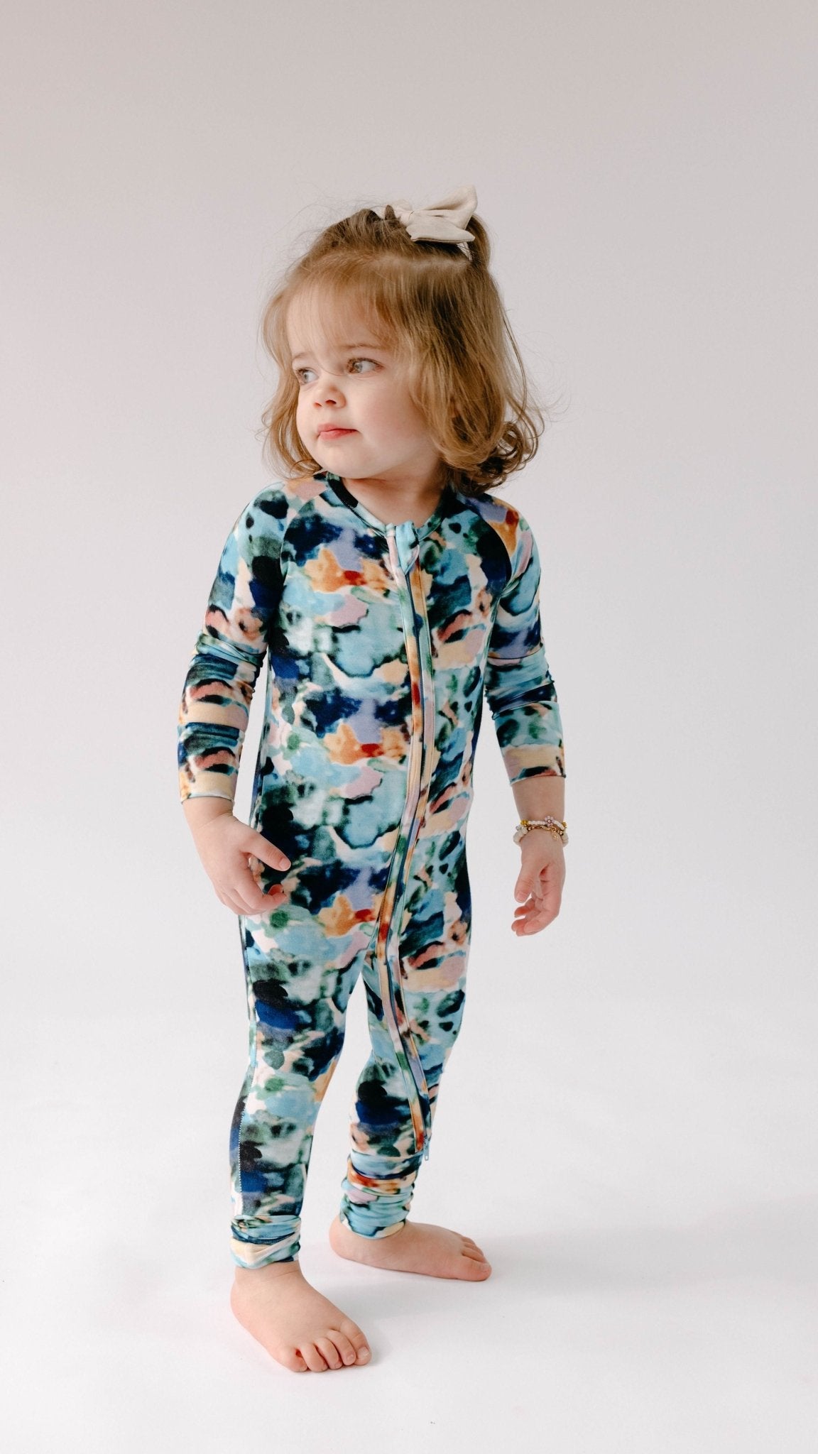 Bamboo Zip Pajamas | Charli Print - Tenth & Pine - Newborn