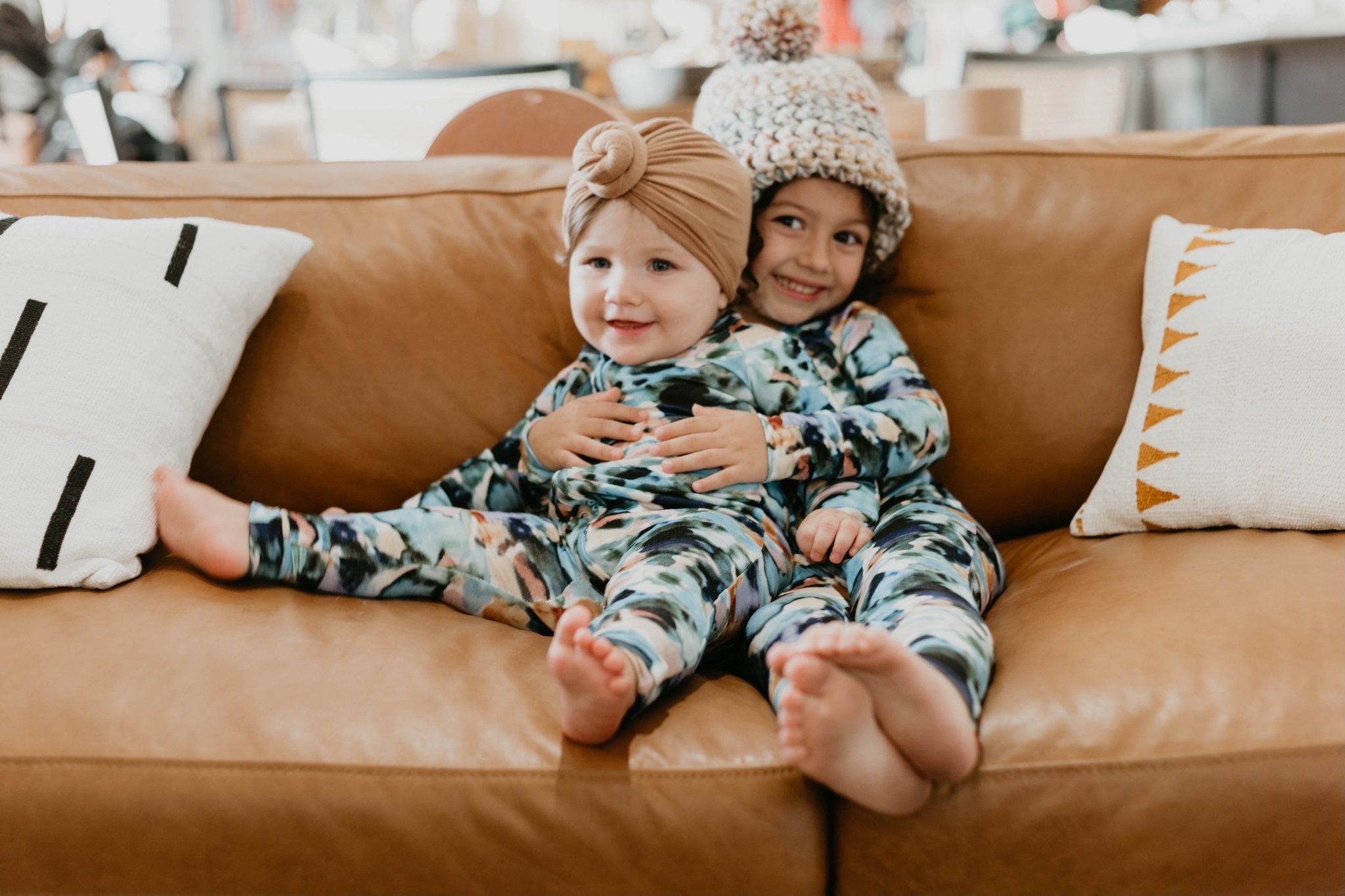 Bamboo Zip Pajamas | Charli Print - Tenth & Pine - Newborn