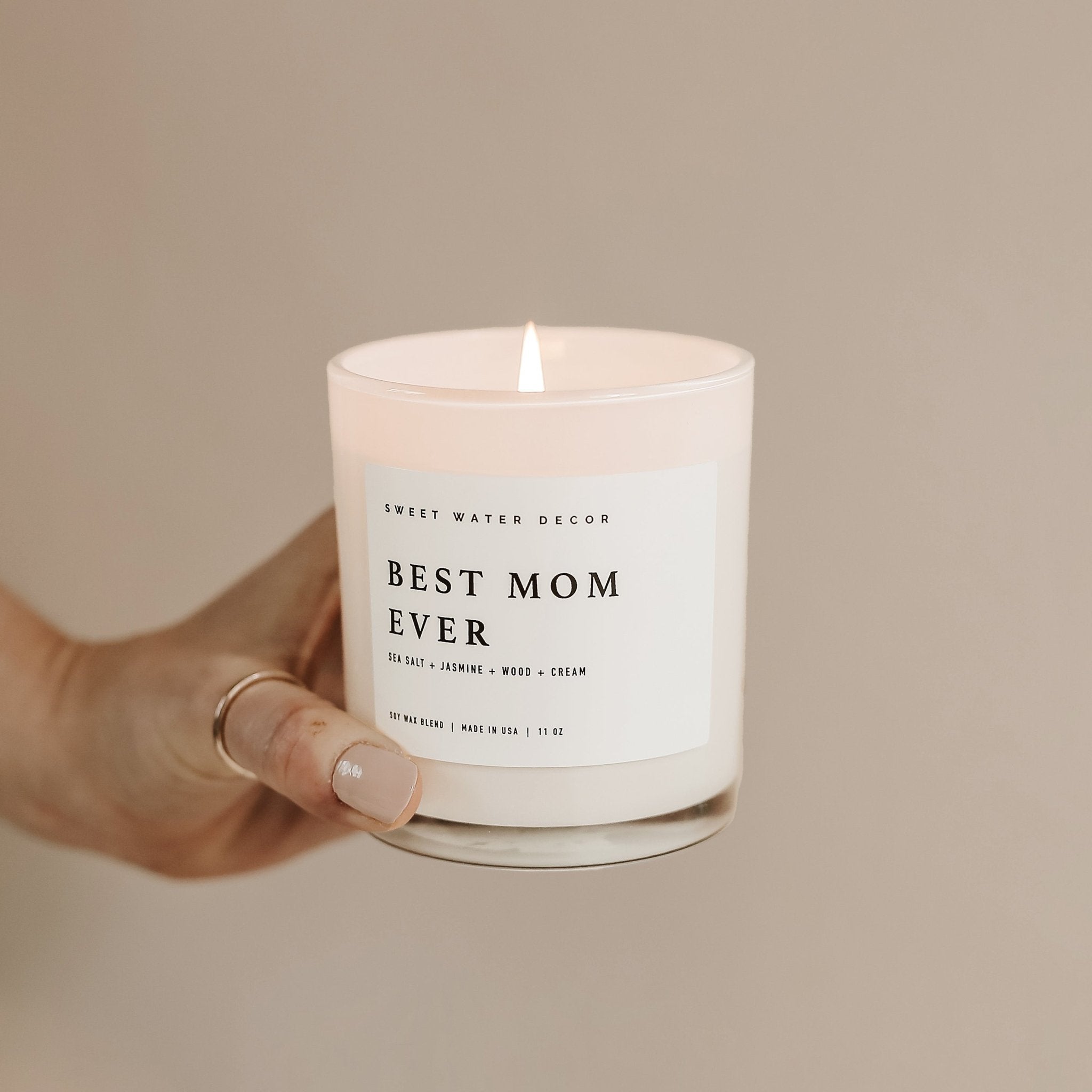 Best Mom Ever! Soy Candle - White Jar - 11 oz - Tenth & Pine - Candles -