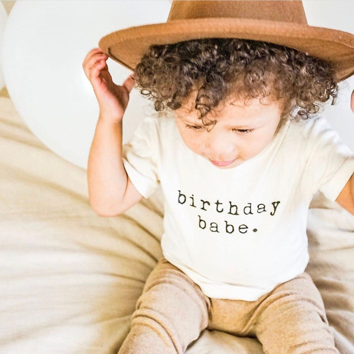 Birthday Babe, Organic, Tee, Toddler, Baby, Boy, Girl, Kids, Clothes, Outfit, Unisex, Gender Neutral, Organic Cotton, Quote, Laurel - Tenth & Pine - 12 - 18 months