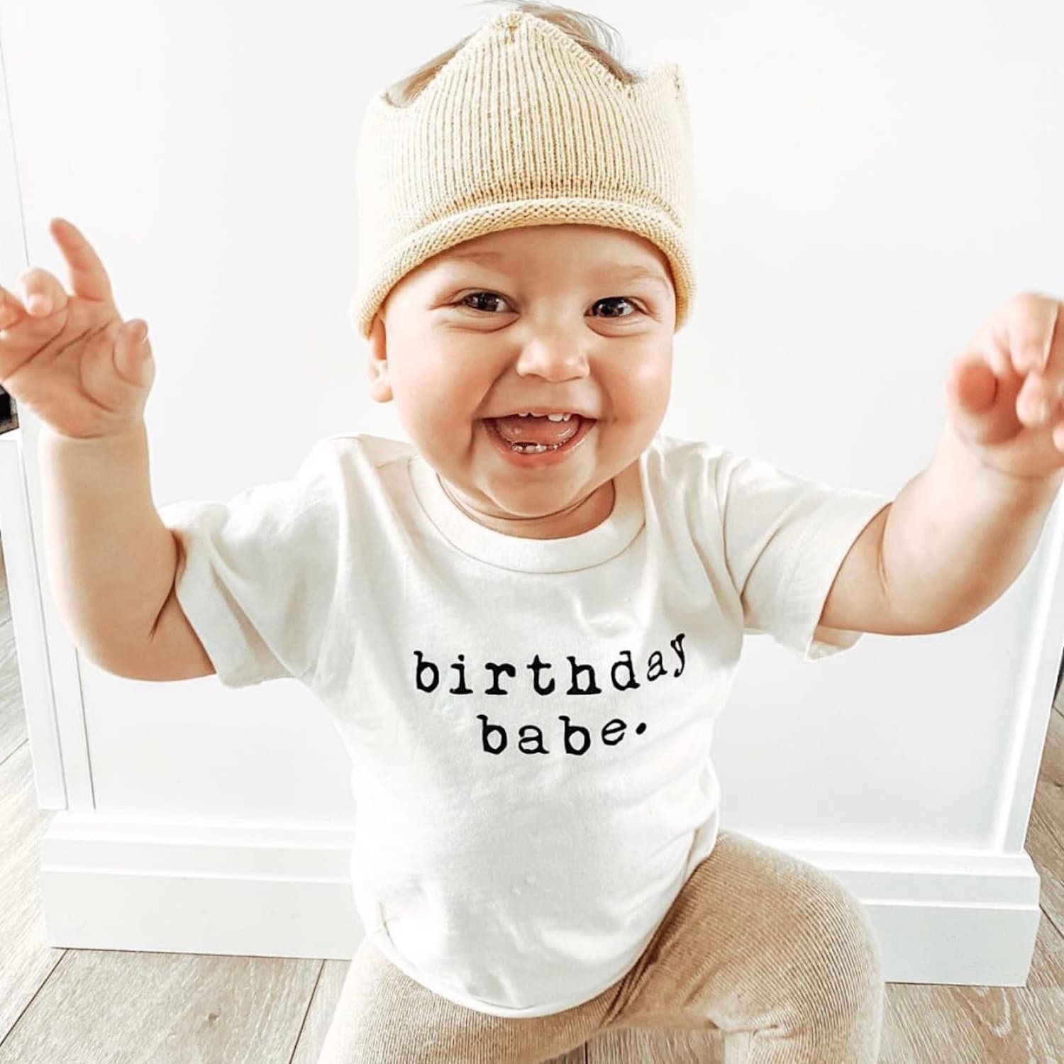 Birthday Babe, Organic, Tee, Toddler, Baby, Boy, Girl, Kids, Clothes, Outfit, Unisex, Gender Neutral, Organic Cotton, Quote, Laurel - Tenth & Pine - 12 - 18 months