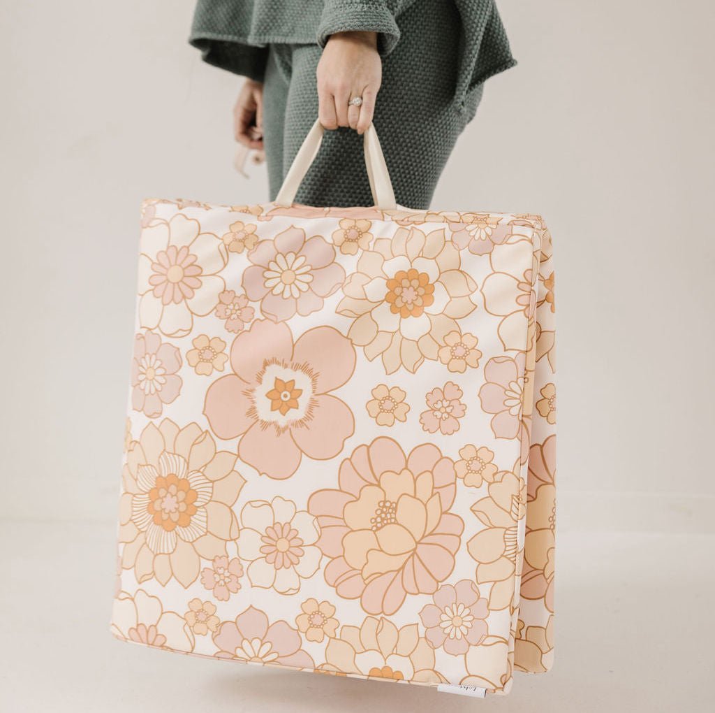 Blooms Vegan Leather Mat - Tenth & Pine - Vegan Leather Padded Mat - Mega