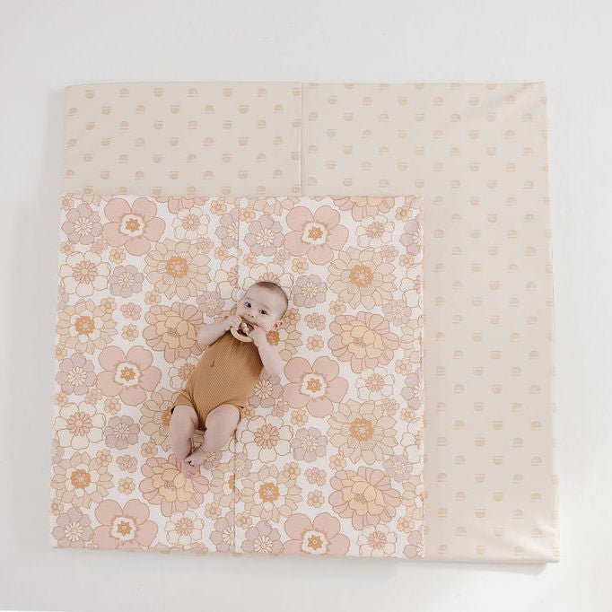 Blooms Vegan Leather Mat - Tenth & Pine - Vegan Leather Padded Mat - Standard