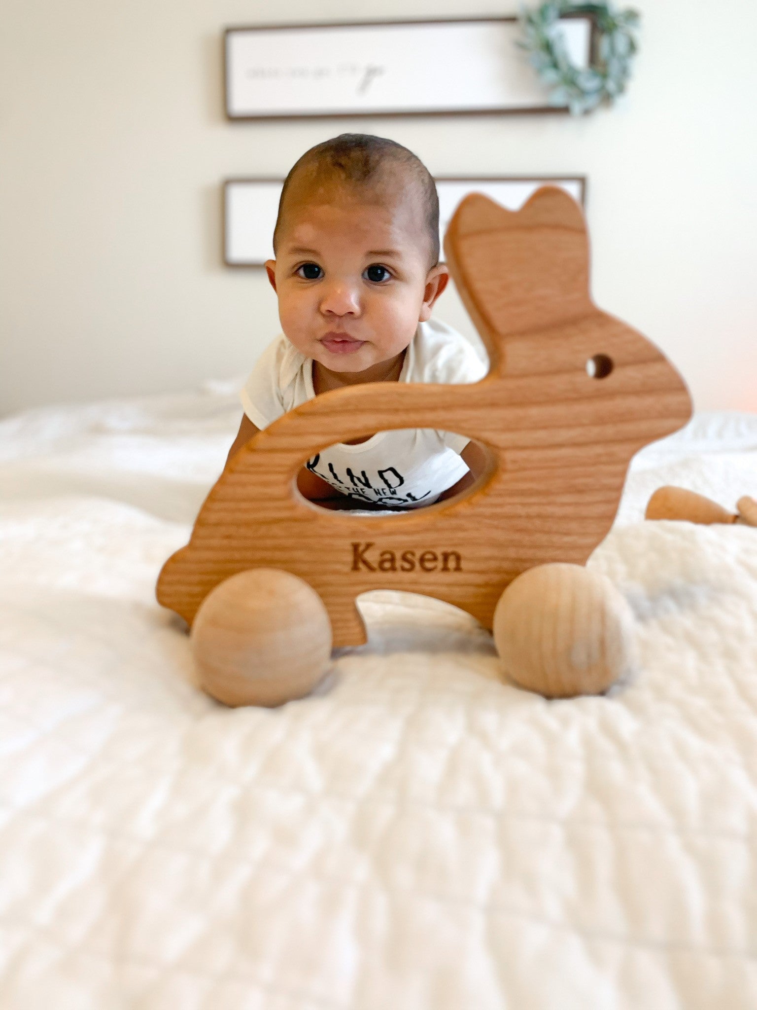 Bunny Push Wooden Toy - Tenth & Pine - Push & Pull Toys -