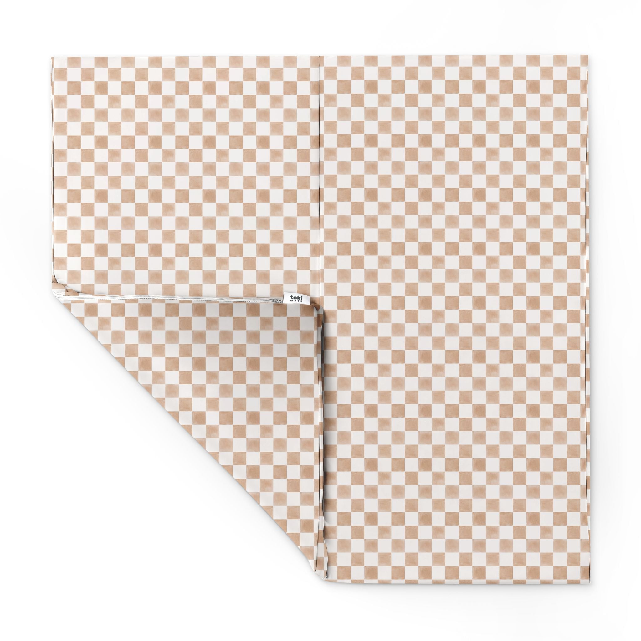 Checker Toffee Vegan Leather Mat - Tenth & Pine - Vegan Leather Padded Mat - Mega