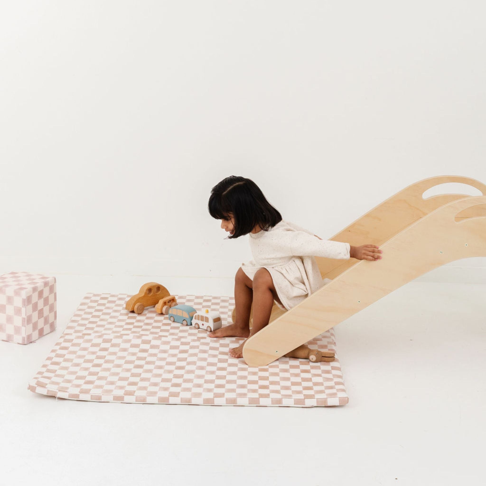 Checker Toffee Vegan Leather Mat - Tenth & Pine - Vegan Leather Padded Mat - Standard
