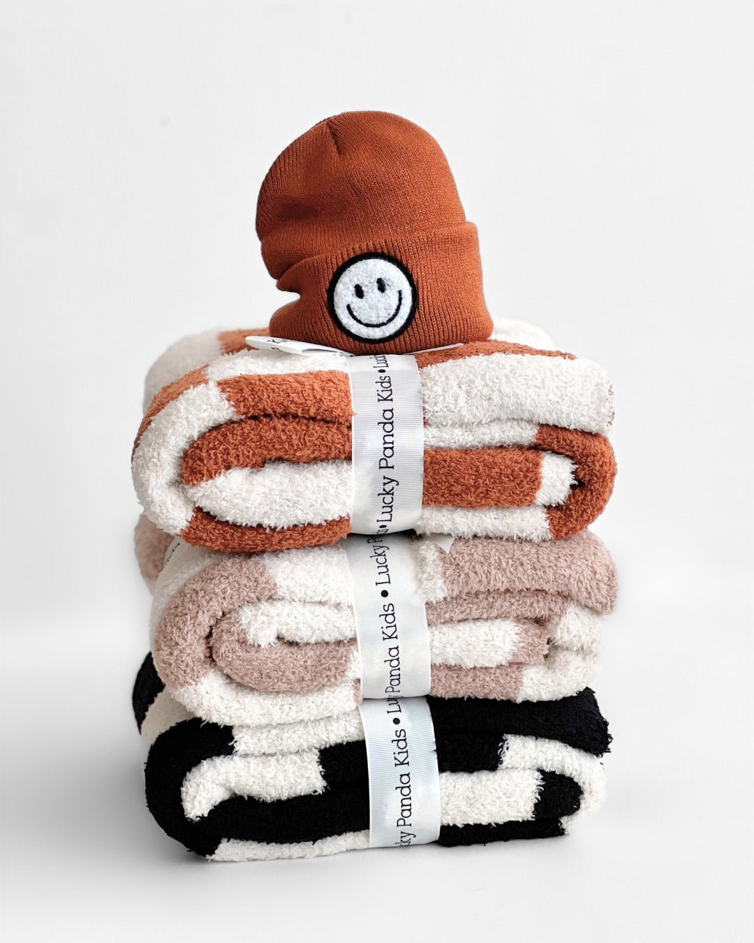 Checkered Plush Blanket | Copper - Tenth & Pine - Plush Blanket -