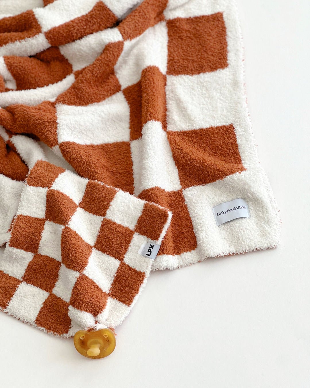 Checkered Plush Blanket | Copper - Tenth & Pine - Plush Blanket -