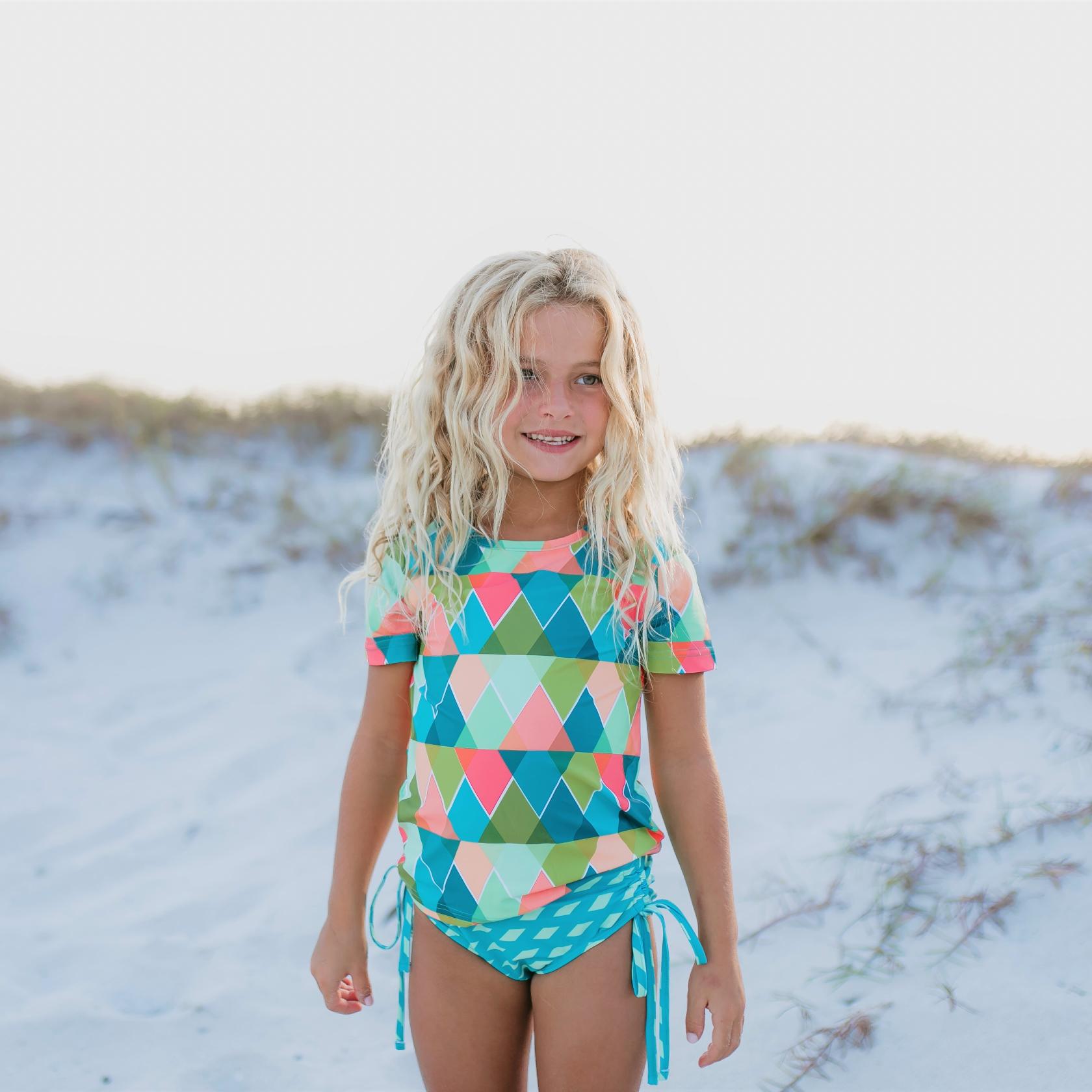 Diamond Rash Guard Swimsuit - Tenth & Pine - Swimsuit - 3 - Oopsie Daisy
