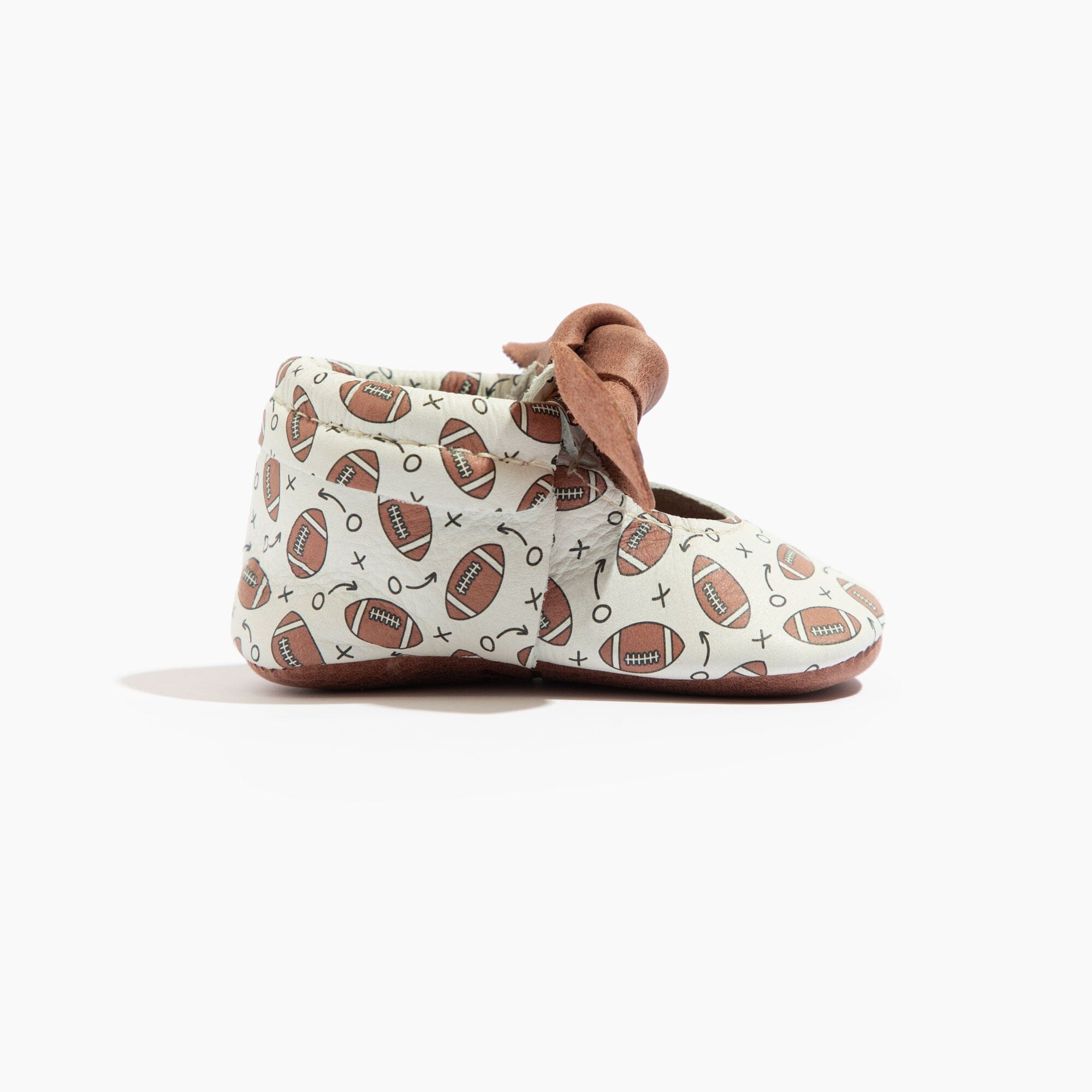 First Down Knotted Bow Baby Shoe - Tenth & Pine - Bow Mocc - Soft Sole - 1