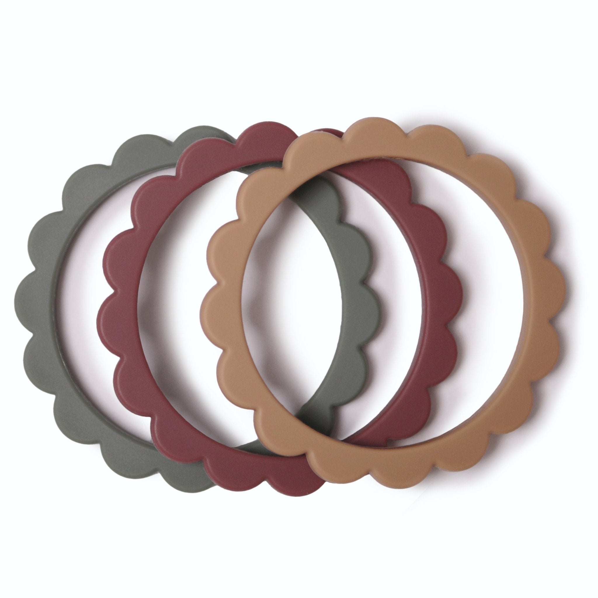 Flower Teether Bracelet - Tenth & Pine - teether - Cambridge Blue/Clementine/Natural