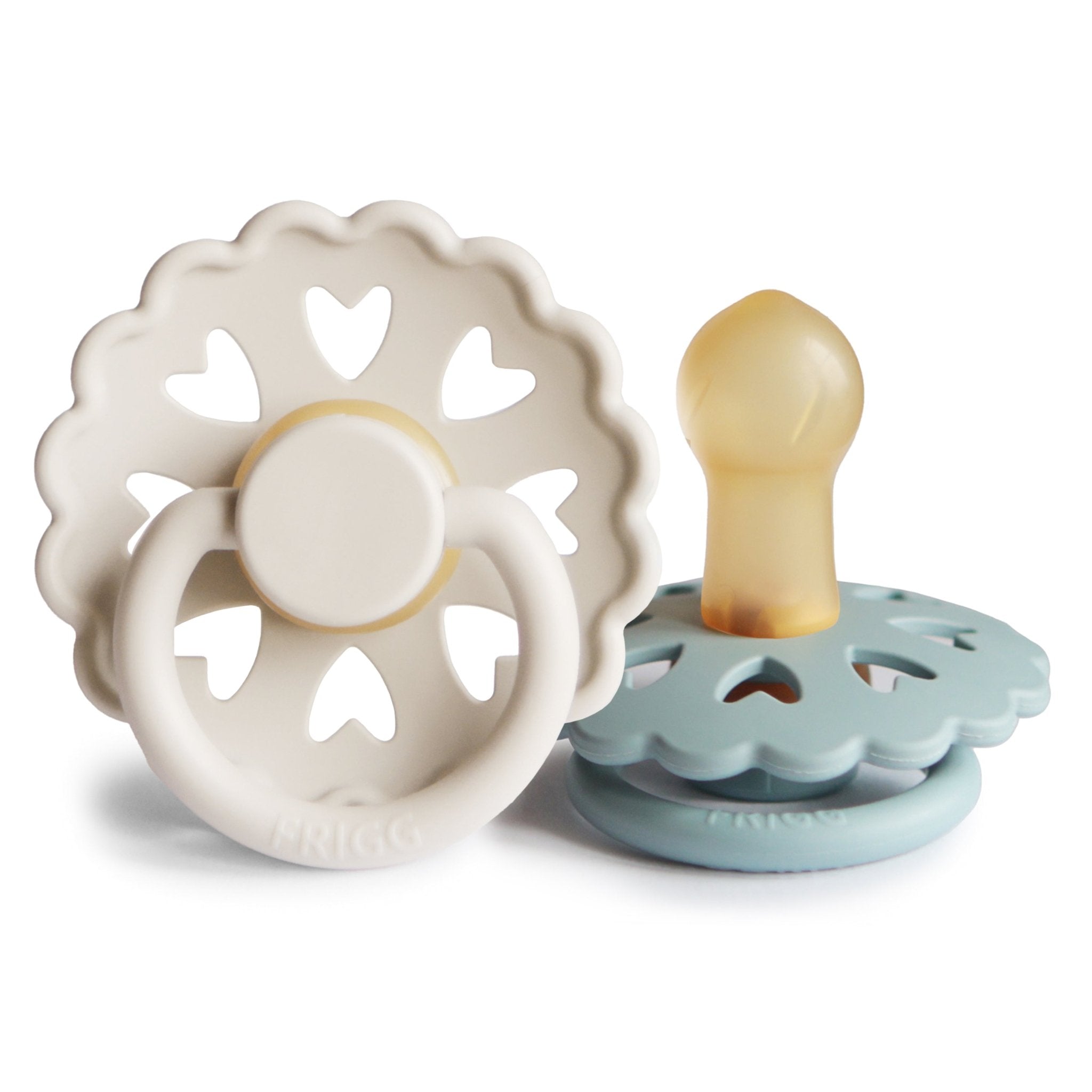 FRIGG Andersen Fairytale Natural Rubber Pacifier 2 - Pack - Tenth & Pine - FRIGG PACIFIERS - 0 - 6 months - Cream/Stone Blue