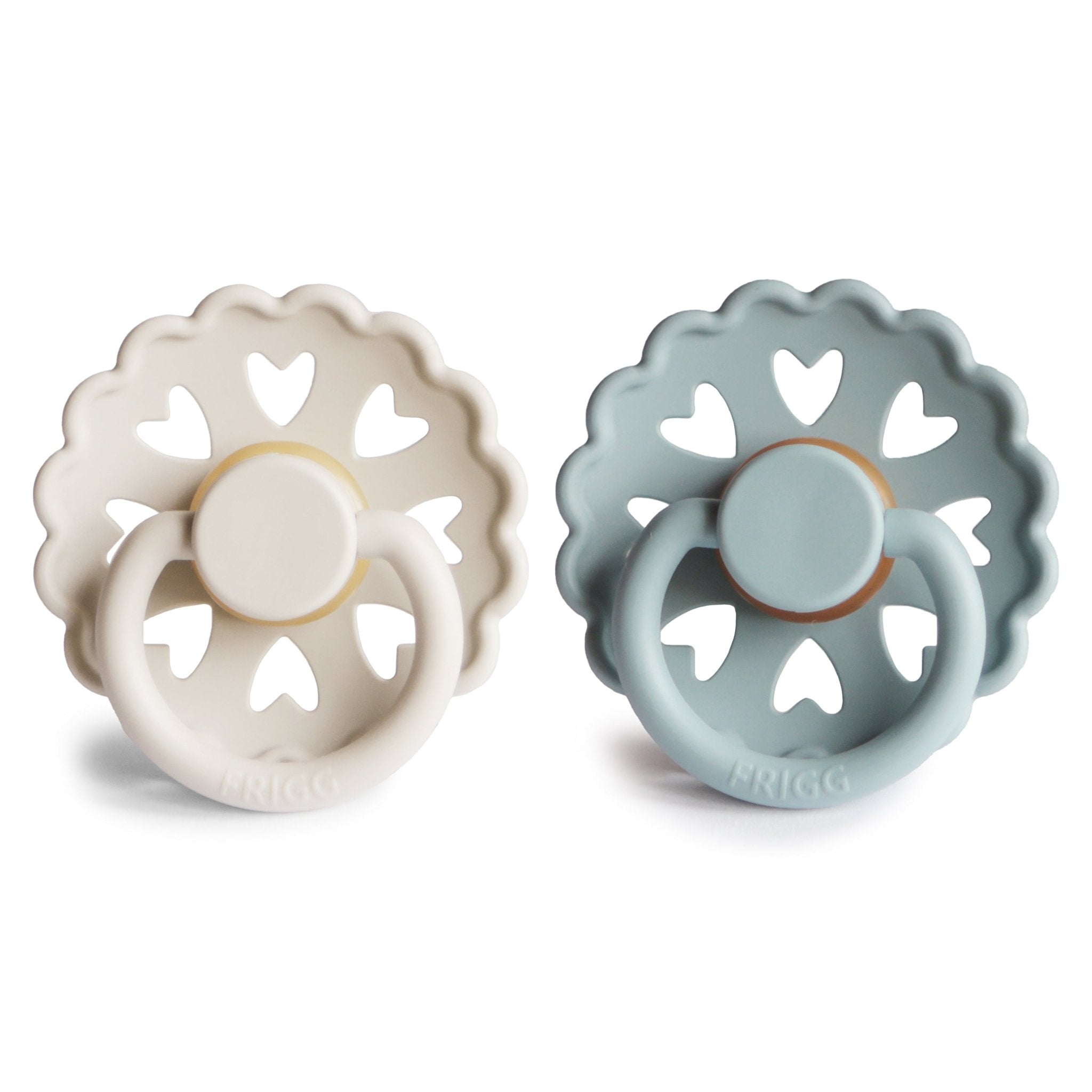 FRIGG Andersen Fairytale Natural Rubber Pacifier 2 - Pack - Tenth & Pine - FRIGG PACIFIERS - 6 - 18 months - Cream/Stone Blue