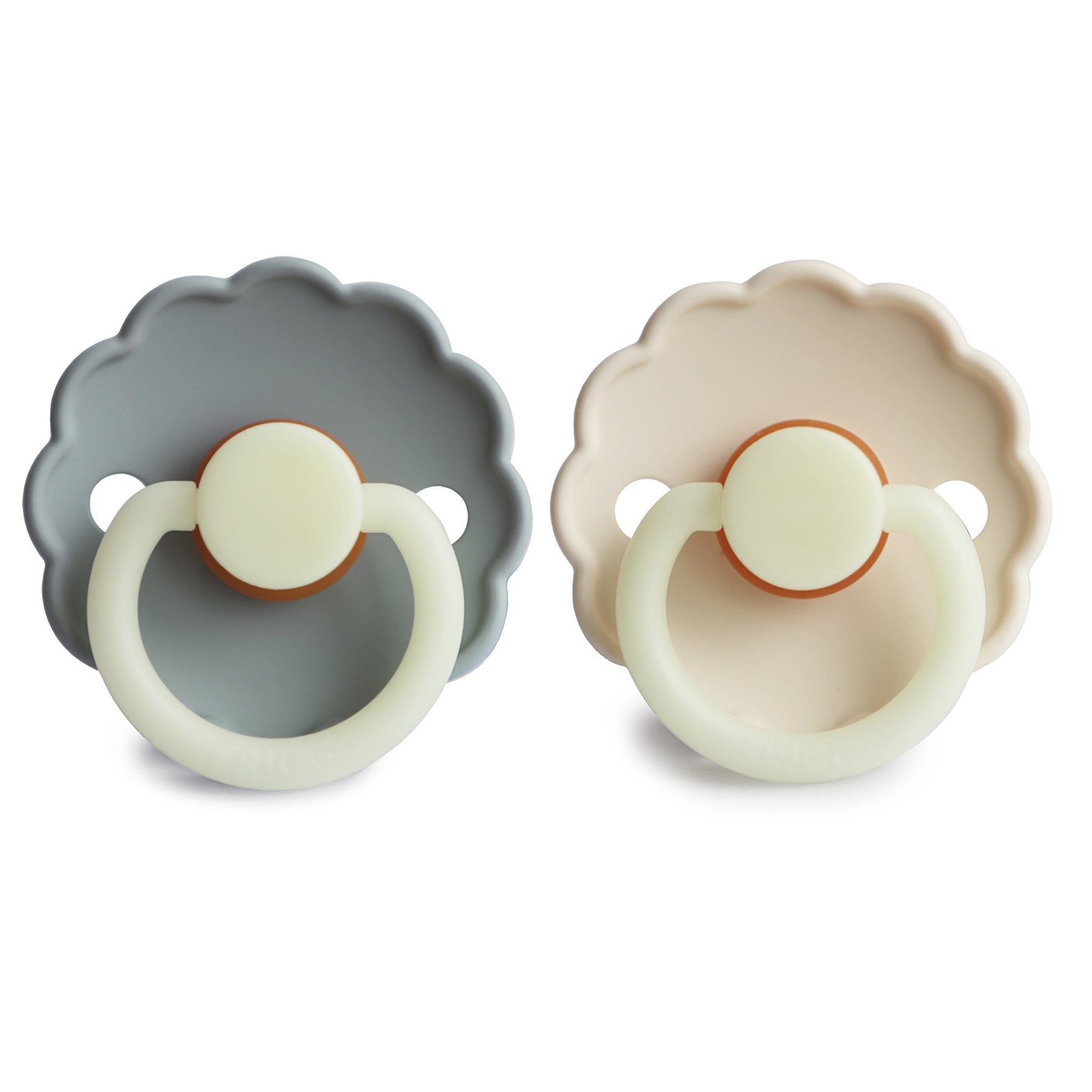 FRIGG Daisy Night Natural Rubber Pacifier 2 - Pack - Tenth & Pine - FRIGG PACIFIERS - 6 - 18 months - Croissant/Cream