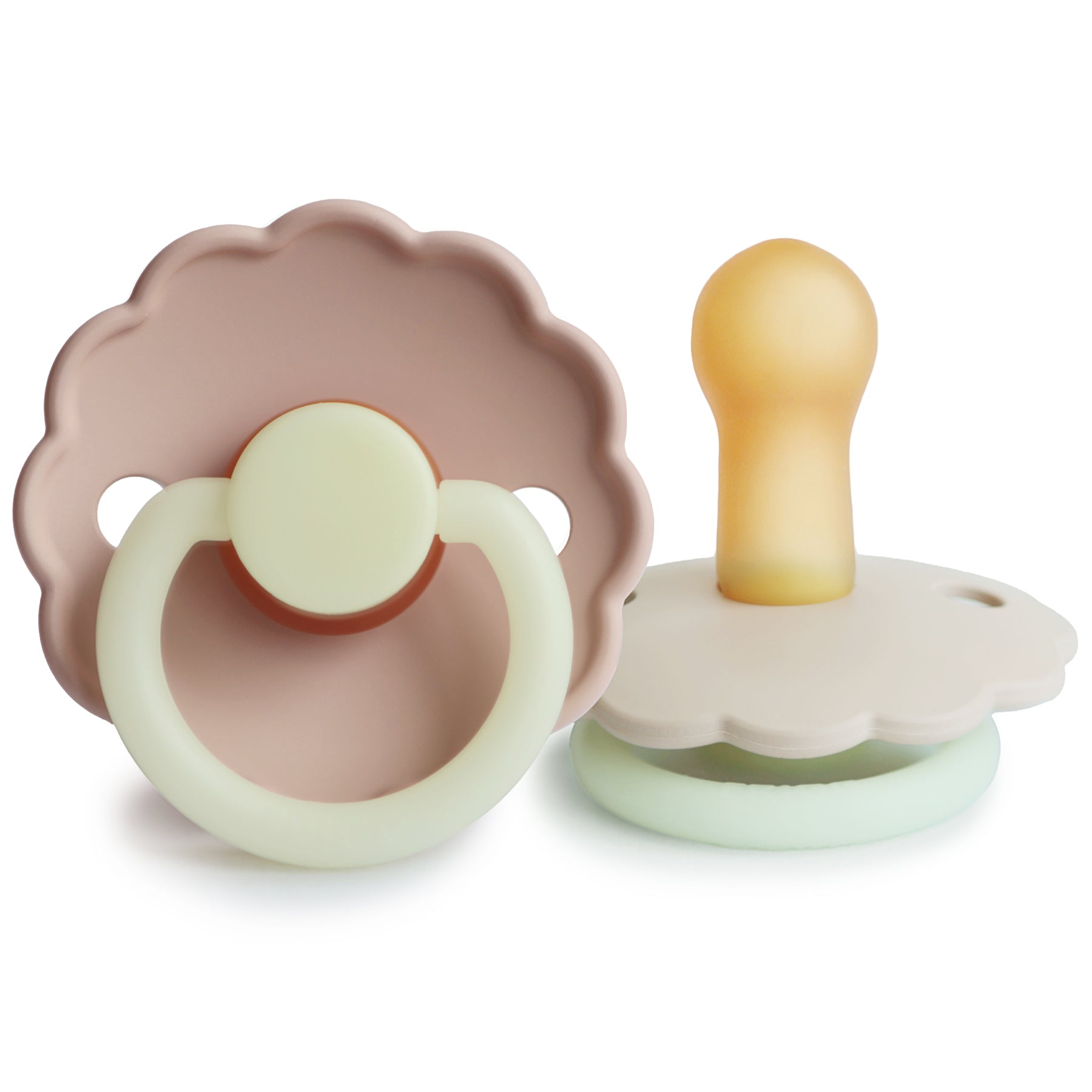 FRIGG Daisy Night Natural Rubber Pacifier 2 - Pack - Tenth & Pine - FRIGG PACIFIERS - 6 - 18 months - Blush/Cream