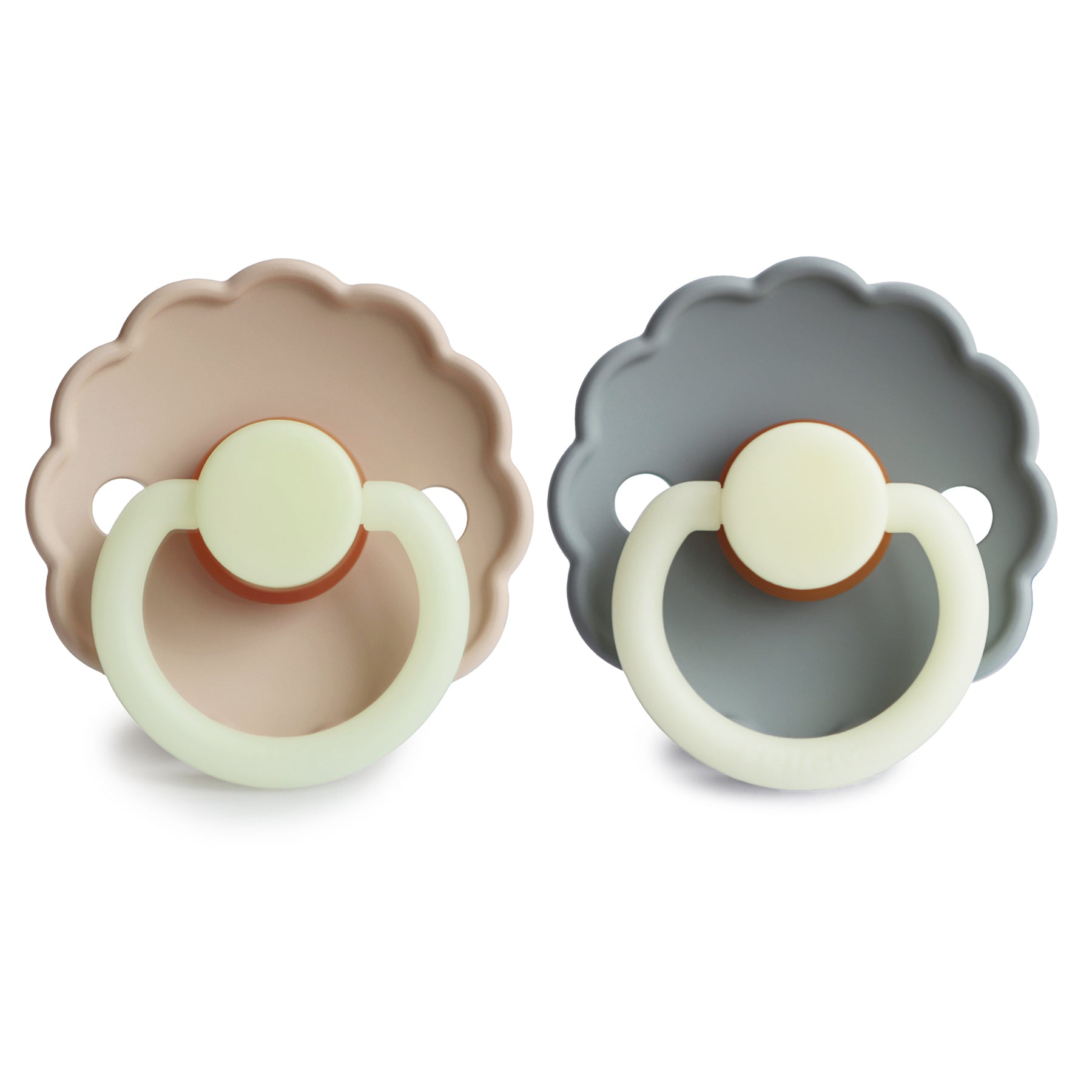 FRIGG Daisy Night Natural Rubber Pacifier 2 - Pack - Tenth & Pine - FRIGG PACIFIERS - 6 - 18 months - Croissant/Cream